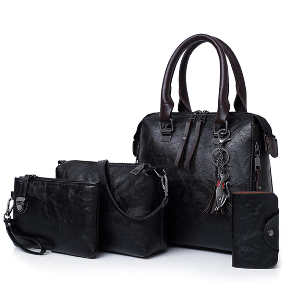 Segater® Women's Faux Leather Tote Bag Set - Fashion Handbag, Shoulder Bag, Purse & Card Holder (4-Piece) | Perfect for Work, Travel & Daily Use