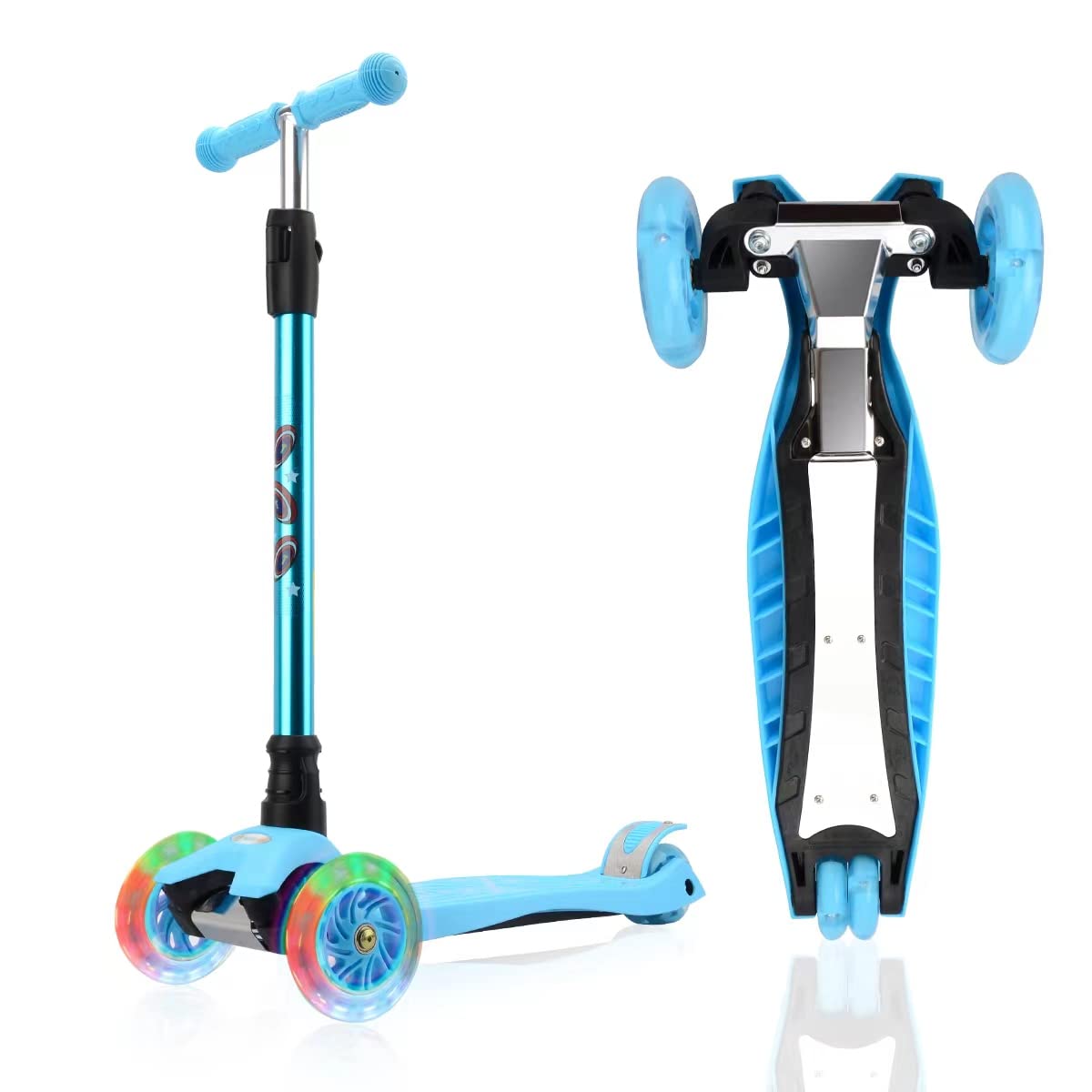 Best 3 Wheel Scooter for Kids Ages 3-12 - LED Light Up Wheels, Adjustable Height & Sturdy Deck - Perfect for Outdoor Play, Commuting to School, and Neighborhood Rides