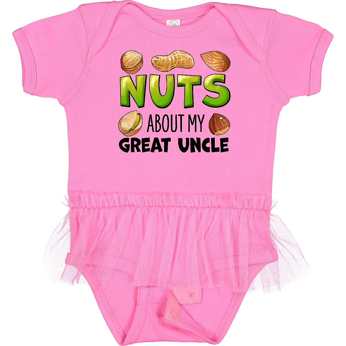 Inktastic Nuts About My Great Uncle Peanut Almond Infant Tutu Bodysuit - Cute Baby Onesie for Family Gatherings & Photo Shoots
