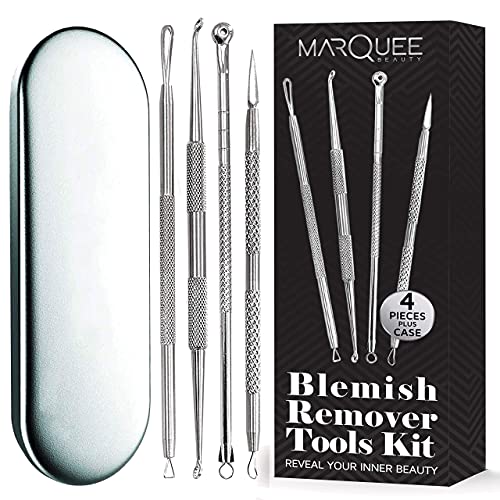 5-Piece Blackhead & Whitehead Remover Kit - Comedone Extractor Tool for Pimple & Blemish Treatment - Acne Scar Removal - Perfect for Home Skincare & Spa Facial Care