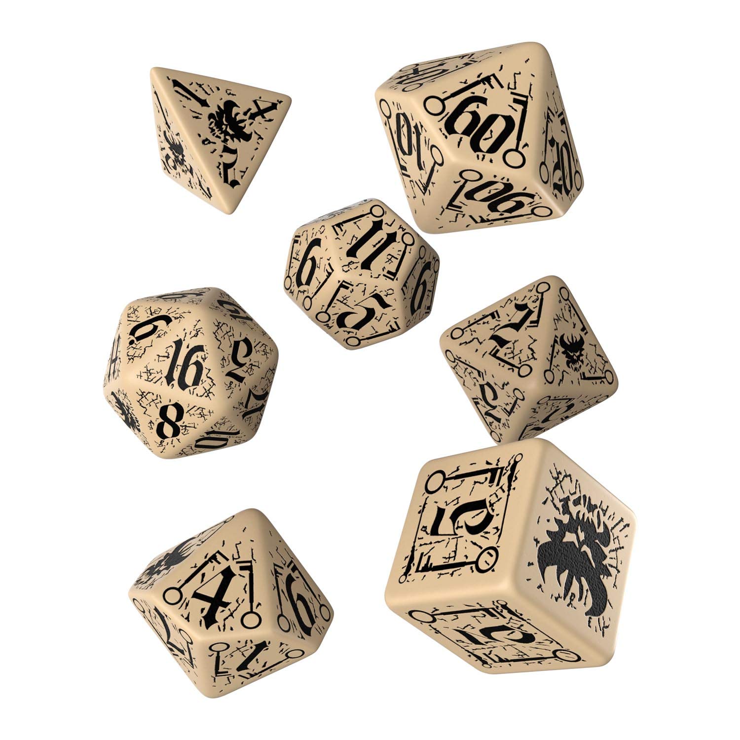 Q WORKSHOP Pathfinder RPG Dice Set - 7-Piece Polyhedral Dice for Tabletop Gaming, D&D, and Roleplaying - Perfect for Theives Guild Campaigns & Fantasy Adventures