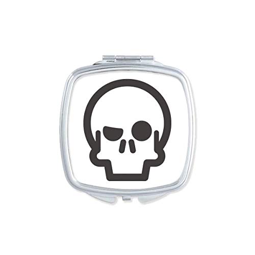 DIYthinker Cute Skeleton Face Cartoon Mirror - Portable Compact Double Sided Pocket Makeup Mirror for Women, Perfect for Travel, Home & Office Use