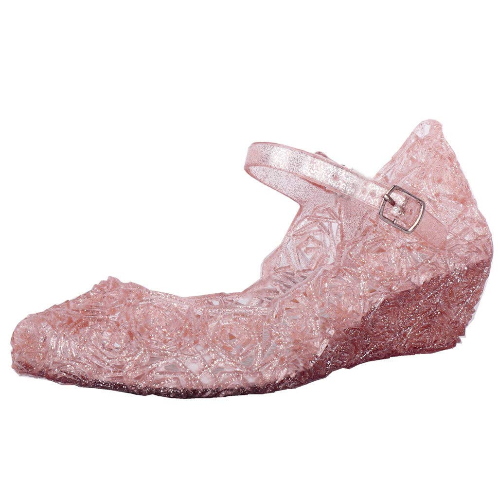 **Pink Girls Cosplay Sandals - Soft Rubber Sole Closed Toe Mary Jane Princess Dress Up Shoes for Beach, Summer & Party - Size 13**    *(Perfect for dress-up, costume parties, beach outings, and summer playdates!)*