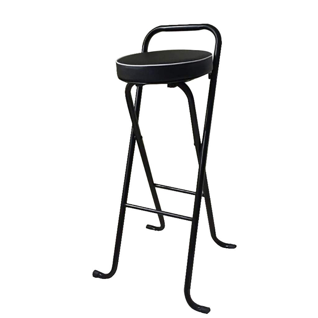 Portable Folding Bar Stool - Adjustable Height 65/75cm, Thick Padded Seat, 3 Color Options - Perfect for Kitchen Island, Home Bar, Dining Room & Small Spaces