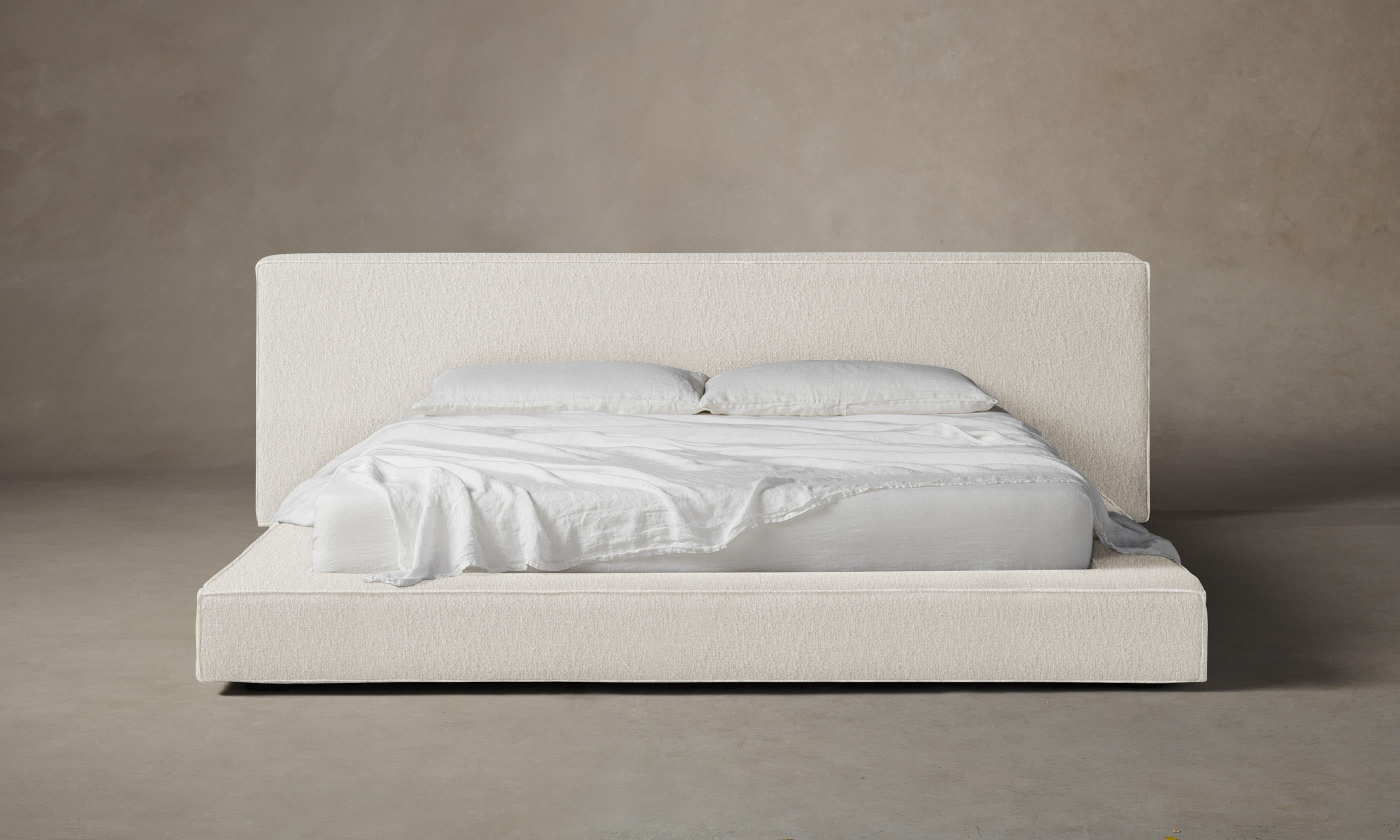 The Eldridge Bed - Premium Performance Bouclé Polar Fabric Upholstered Bed Frame for Modern Bedrooms | Perfect for Master Bedrooms, Guest Rooms & Cozy Retreats