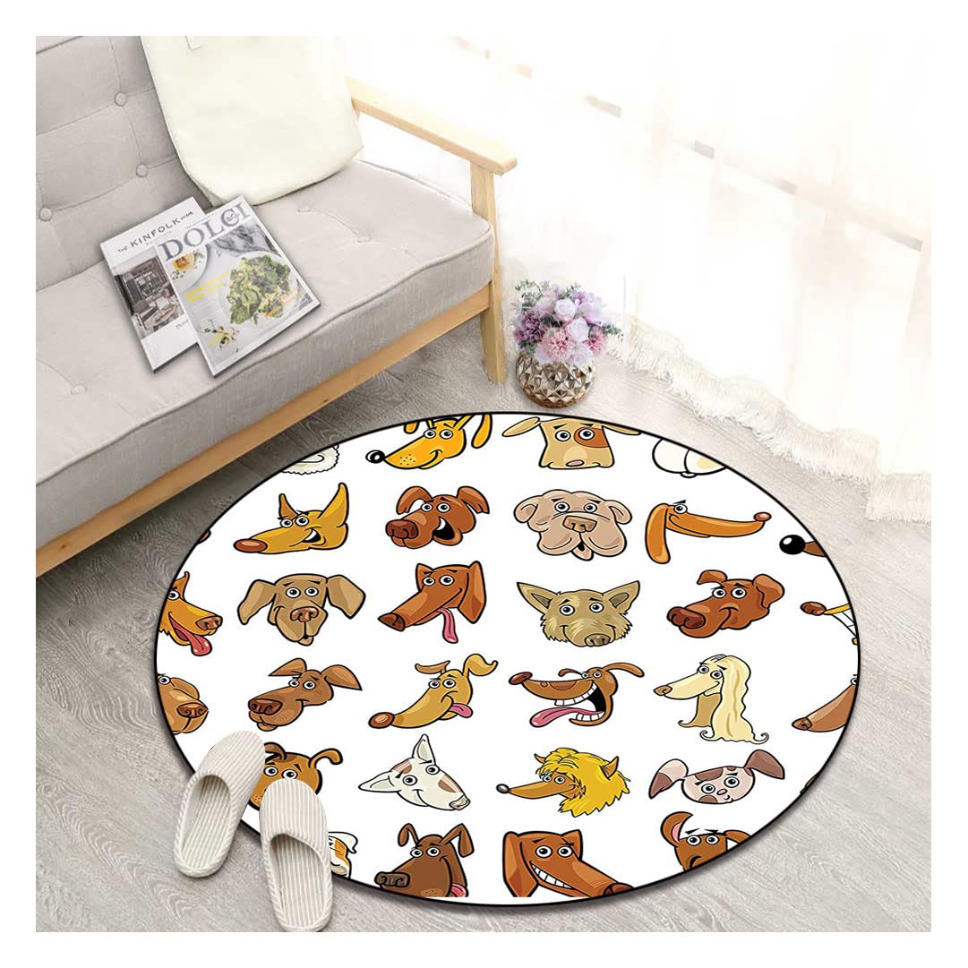Non-Slip Round Area Rug 55