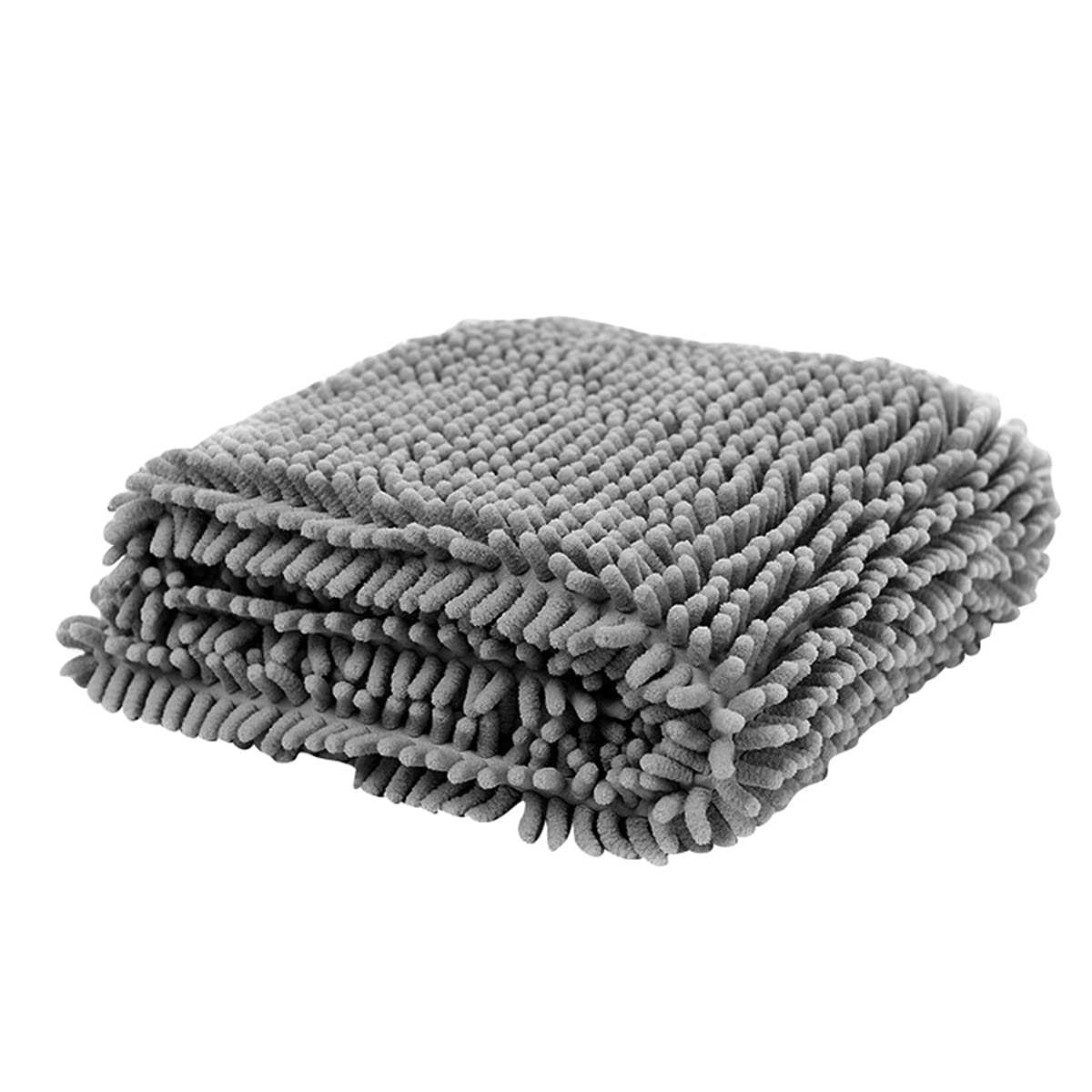 Ultra Absorbent Microfiber Chenille Pet Bath Towel with Hand Pockets - Quick Drying, Machine Washable Dog & Cat Towel for All Breeds (Grey, Blue, Purple, Pink) - Perfect for Post-Bath Drying, Grooming, and Beach Trips