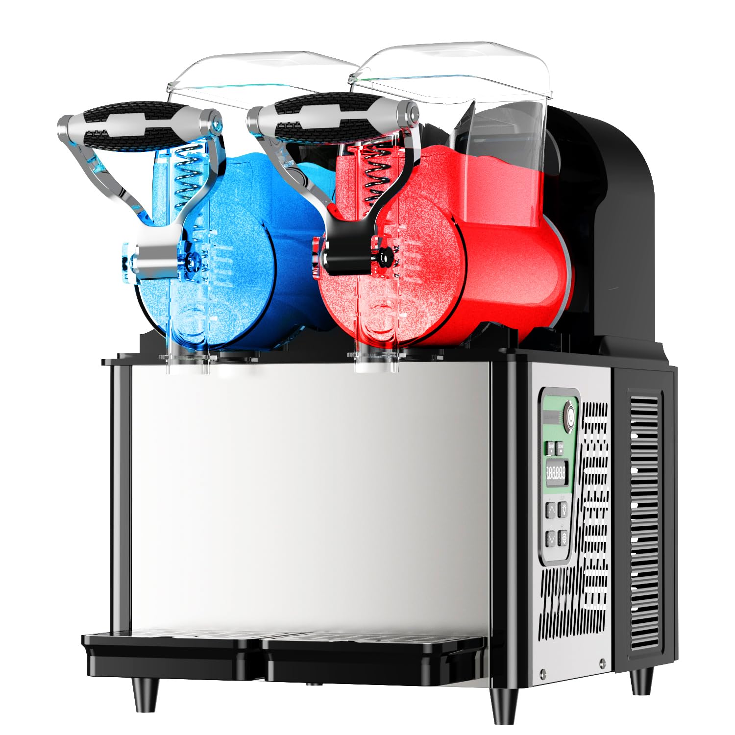 Commercial Slushy Machine for Alcoholic Beverages - 4L x 2 Tank Margarita Maker, Frozen Drink & Smoothie Maker - Perfect for Bars, Restaurants, and Party Events