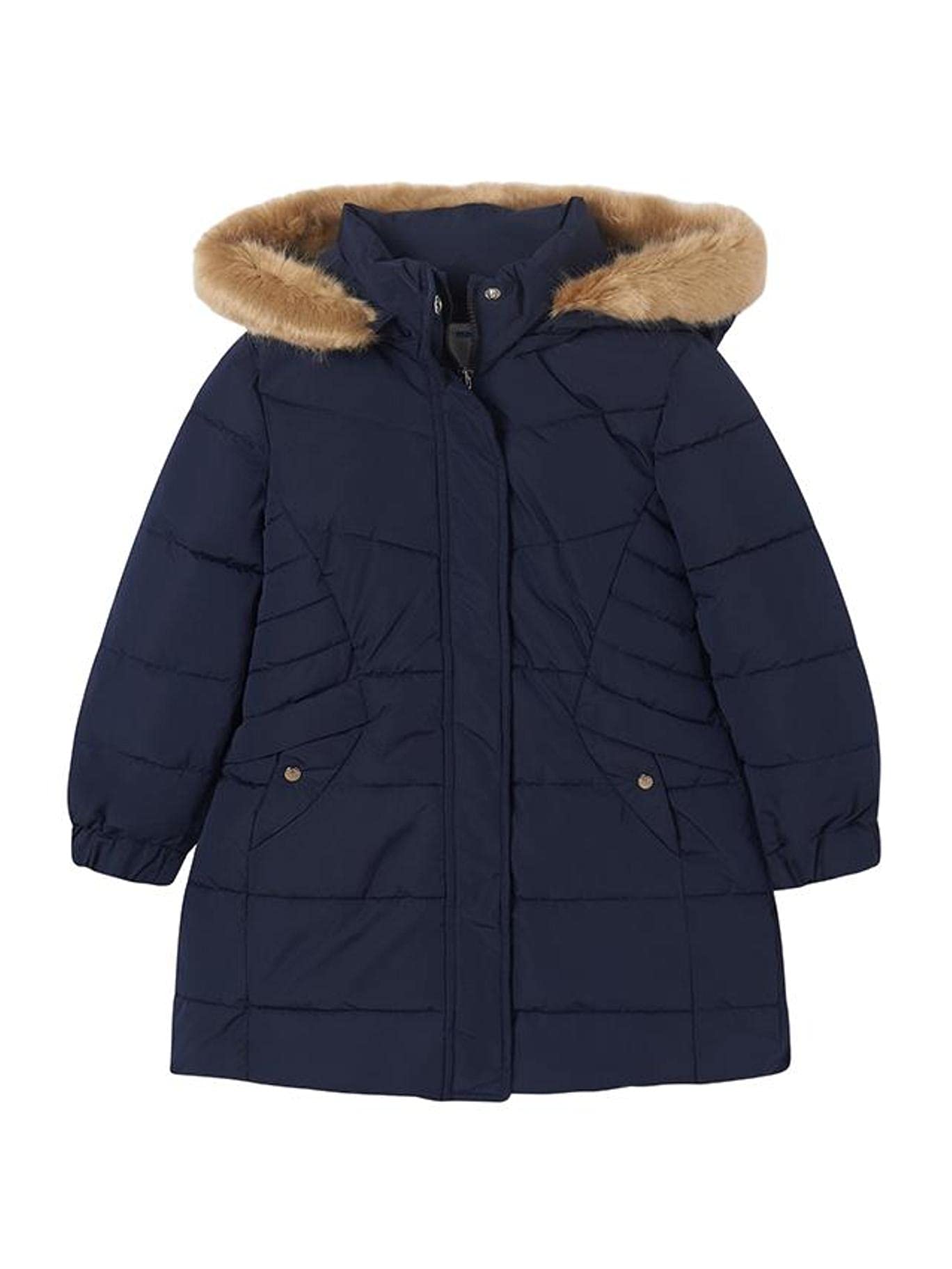 Mayoral Girls Navy Padded Coat - Warm Winter Jacket for Toddlers & Kids - Perfect for School, Outdoor Play & Cold Weather