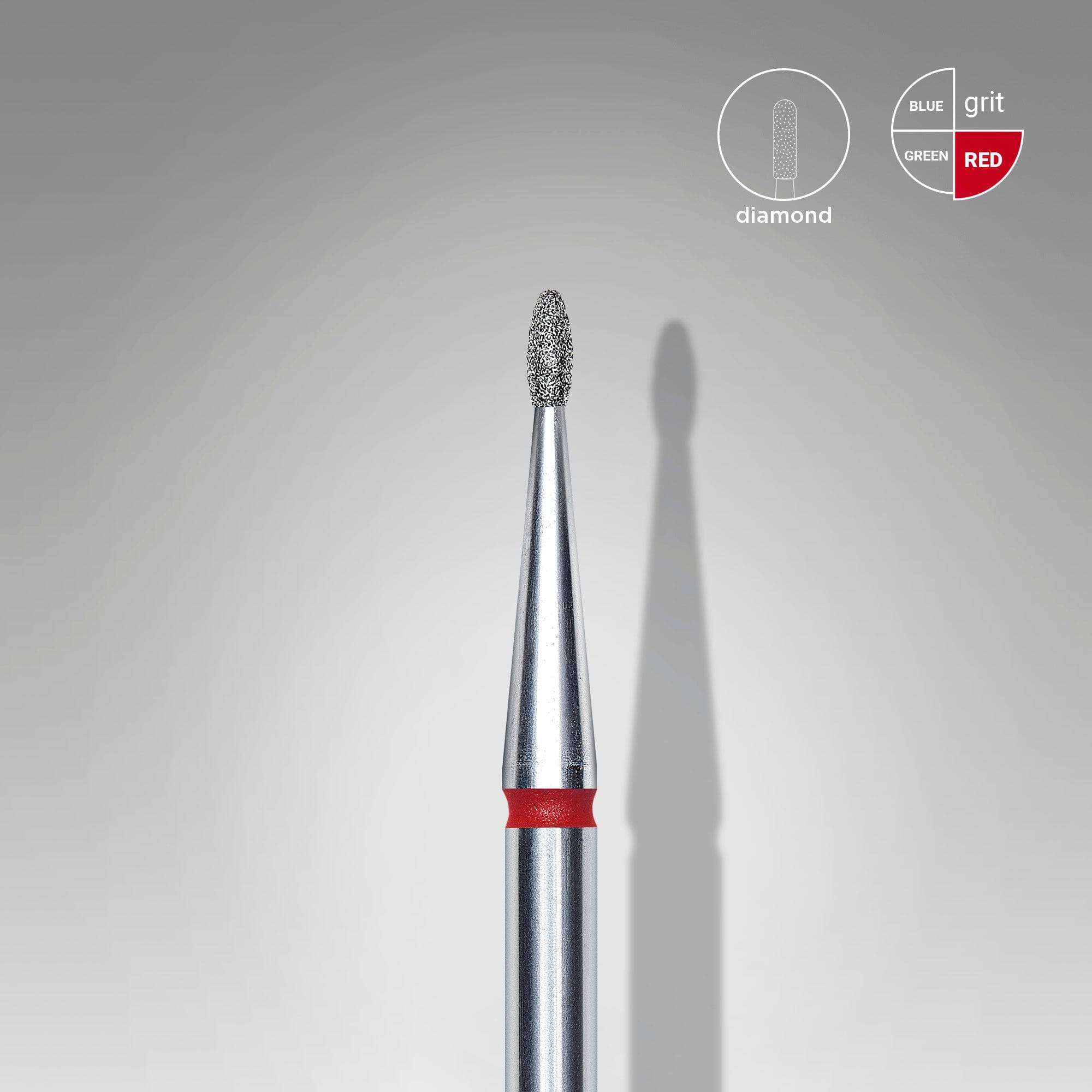 Staleks Diamond Nail Drill Bit - Rounded Bud Red 1.2mm for Professional Manicure & Pedicure | Perfect for Acrylic, Gel Nails & Nail Art