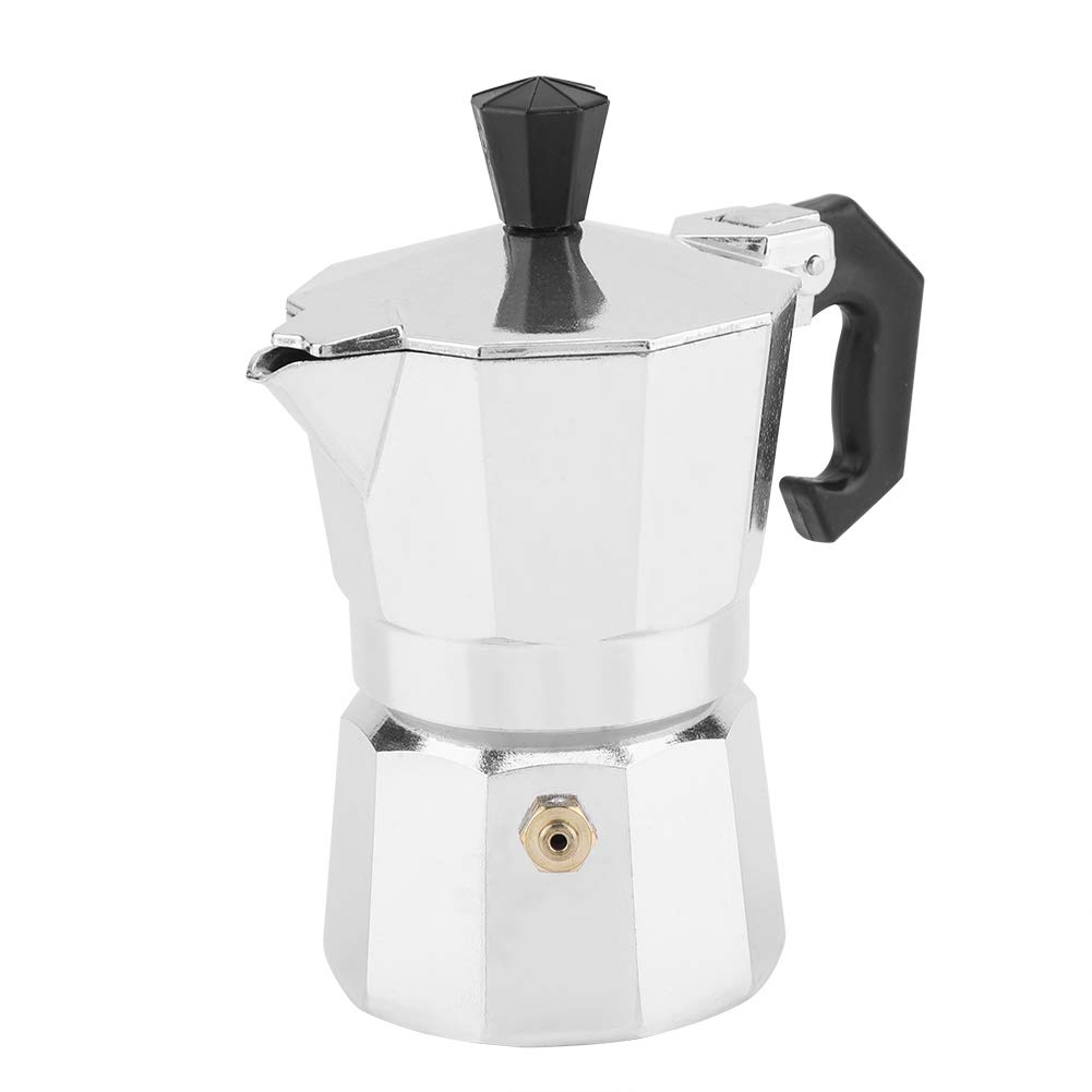 Yinuoday 50mL 1 Cup Aluminum Italian Moka Pot Espresso Coffee Maker - Stovetop Brewing for Home, Office & Travel - Perfect for Espresso, Latte & Cappuccino Lovers