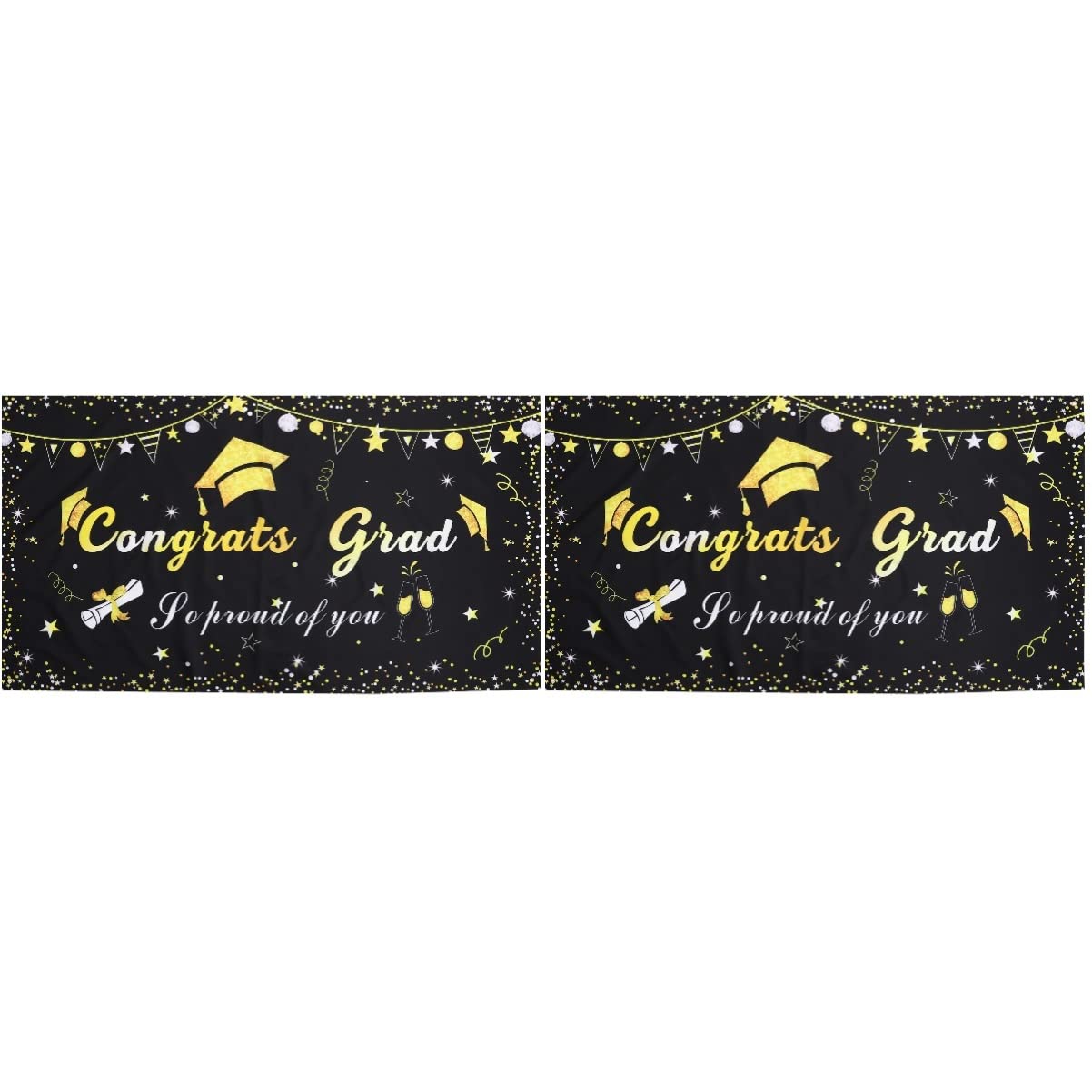 2022 Graduation Backdrop 2-Pack - Party & Photo Background for Grad Celebrations