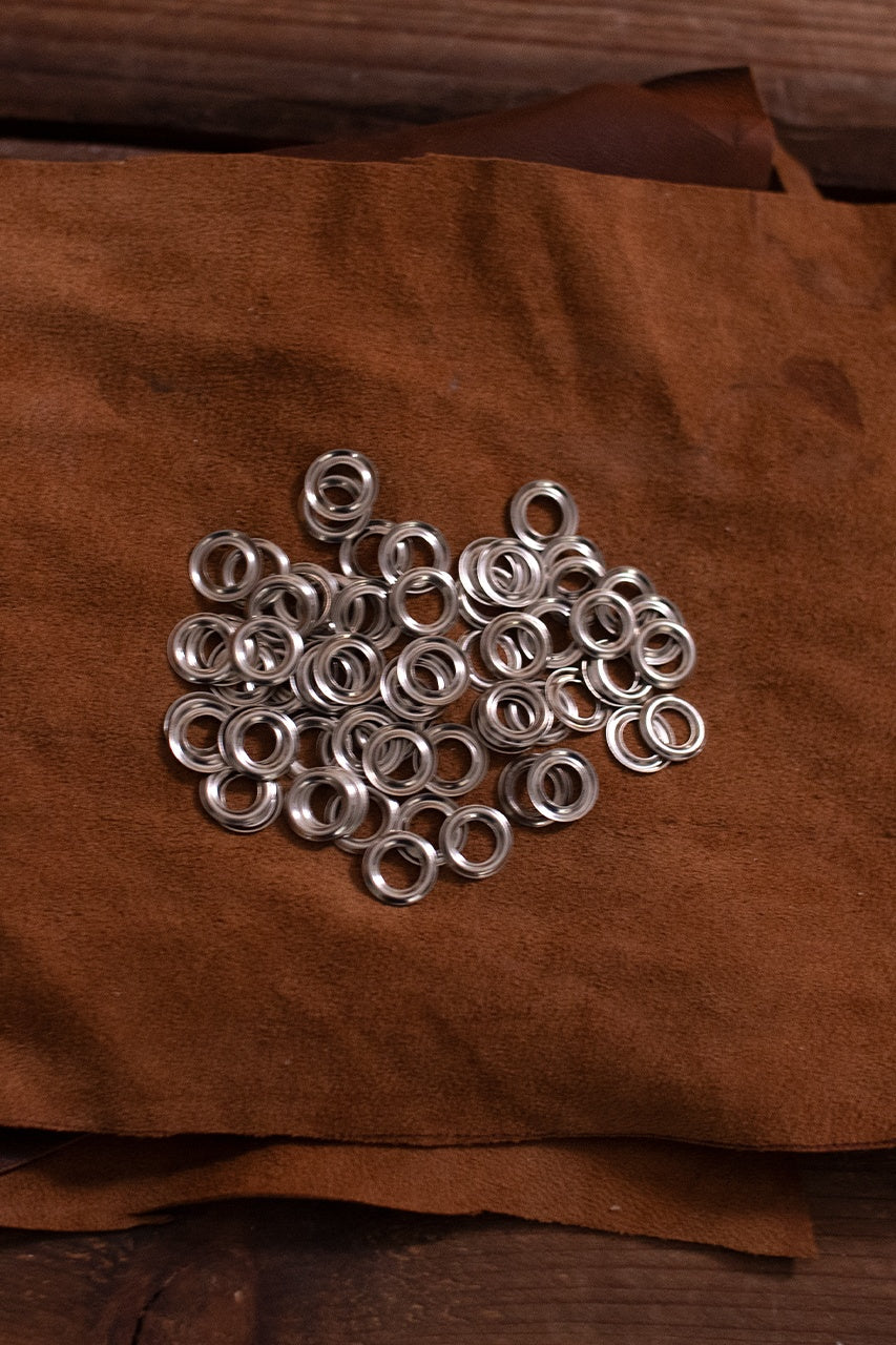 6.9mm Eyelet Ring - 0.7mm Length, 11.5mm Width - Iron/Nickel Metal Fastener for Leather Craft, DIY Projects & Costume Accessories