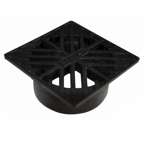 4 Inch Square Grate NDS 02 in Black - Heavy-Duty Drain Cover for Yard, Patio & Landscaping