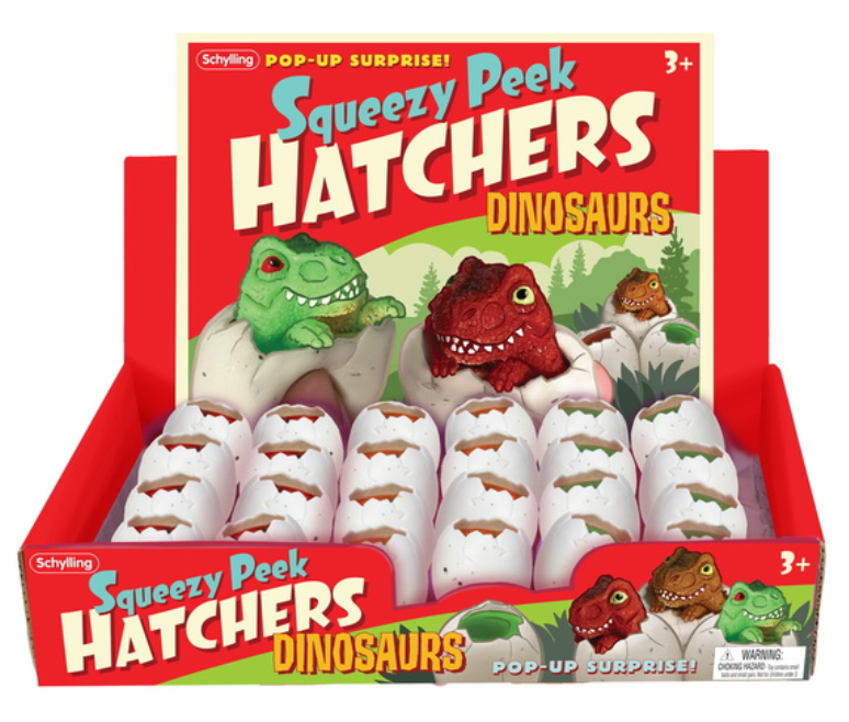 Dino Squeezy Peek Hatcher - Fun Dinosaur Egg Toy for Kids with Surprise Inside - Perfect for Birthday Gifts, Easter Egg Hunts & Pretend Play