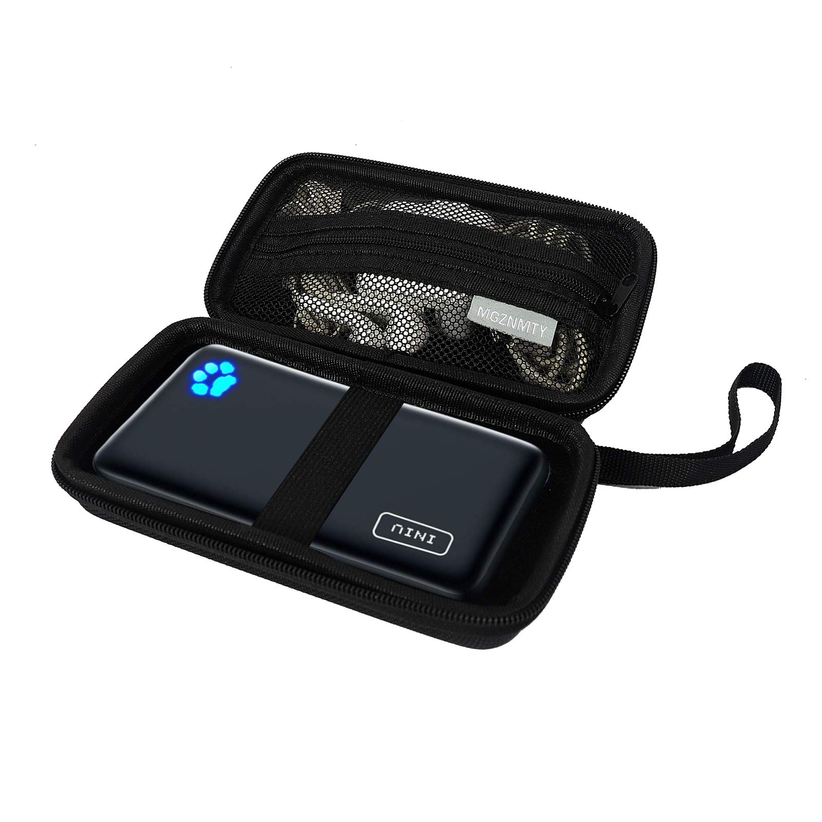 INIU 10000mAh Power Bank & Wall Charger Travel Case - Portable Hard Protective Storage Organizer for Chargers | Perfect for Travel, Camping & Daily Commute (Black)