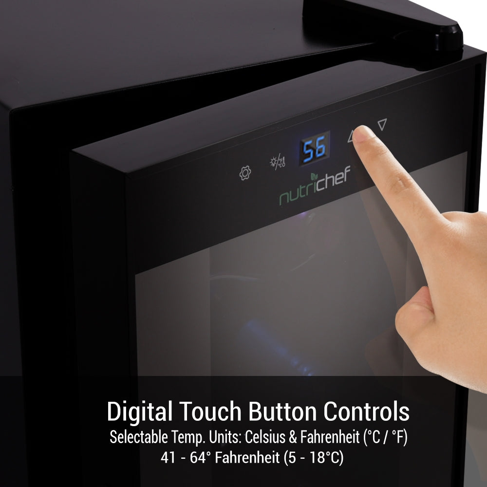 Smart Wine Cooler Refrigerator - 12 Bottle Capacity, Dual Zone Cooling, Quiet Operation for Home Bar, Kitchen, or Basement Wine Storage