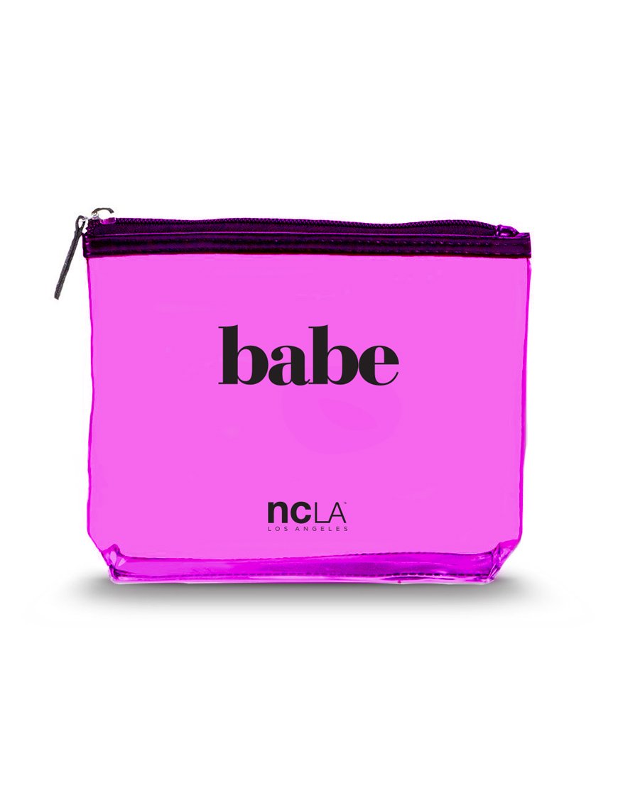 Babe Zip Pouch - Waterproof Cosmetic Bag for Women, Travel Makeup Organizer with Zipper Closure, Portable Toiletry Bag for Gym, School, Office & Vacation Essentials