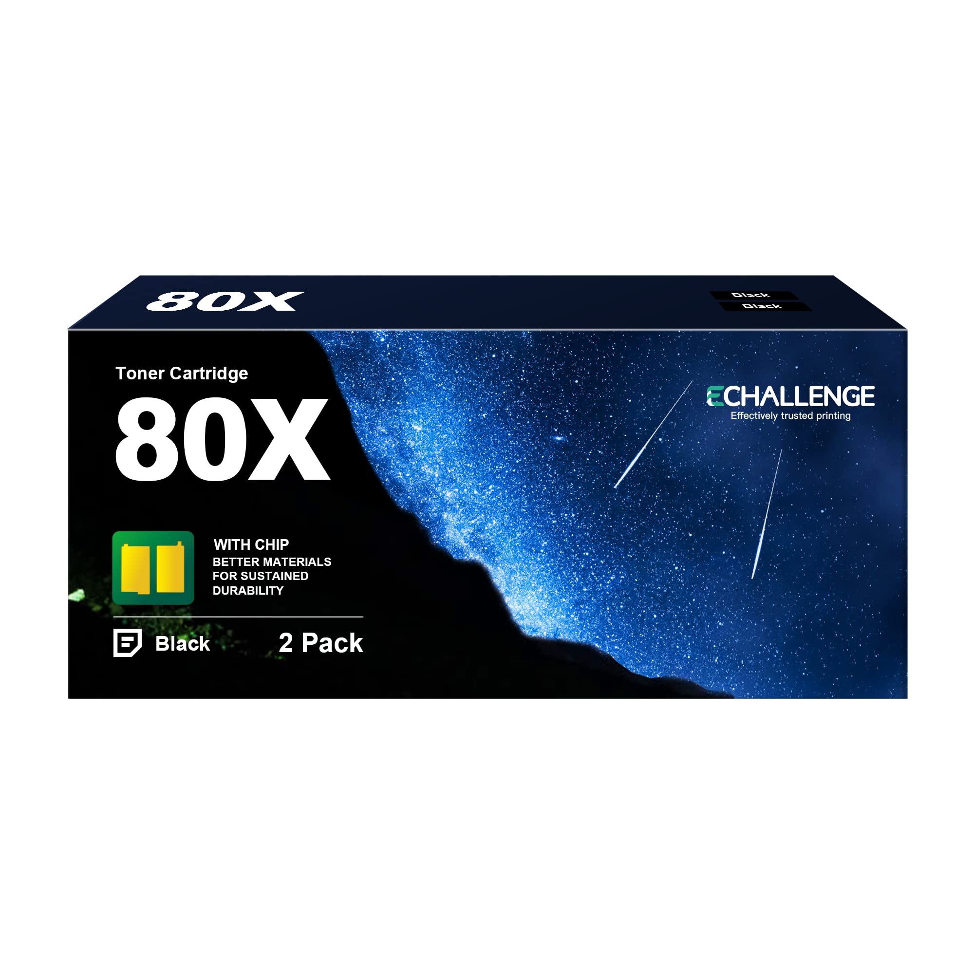 HP 80X 80A CF280X CF280A Compatible Toner Cartridge Replacement (2-Pack Black) for Pro 400 MFP M425dn M401 Series P2035 P2055D Printers | High Yield Printing for Office & Home Use