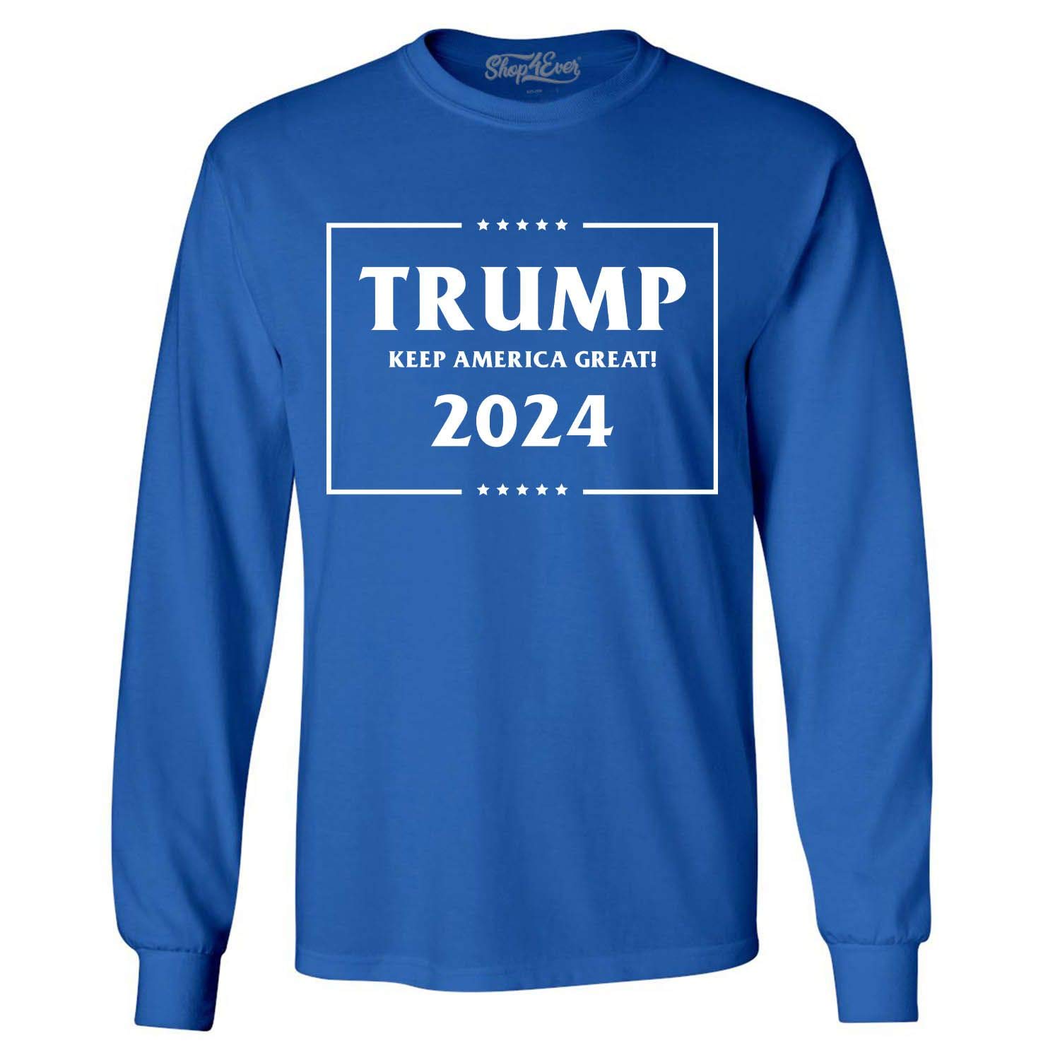 Trump Keep America Great 2024 Long Sleeve Shirt - Patriotic Political Apparel for Campaign Support & Conservative Events | Rally Wear, Election Merchandise, GOP Gifts