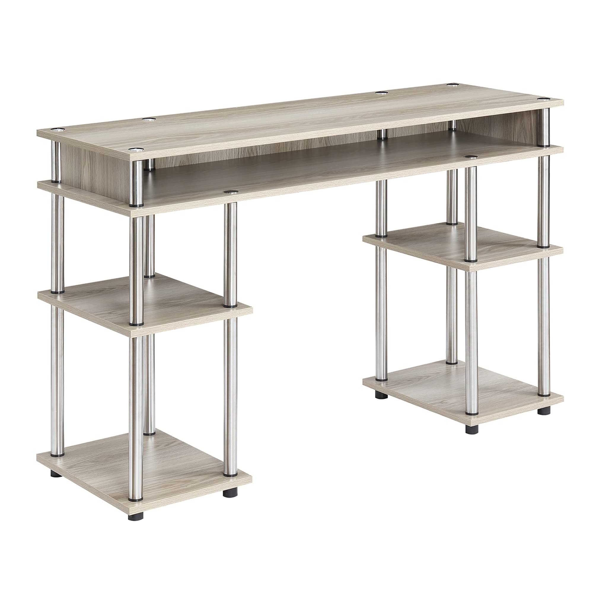 Ergode Designs2Go No Tools Student Desk with Shelves - Lightweight Portable Study Table with Storage for Dorm Room, Small Space & Home Office - Perfect for Online Classes & Remote Work