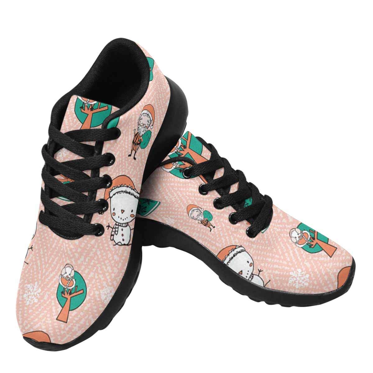 InterestPrint Women's Running Shoes - Breathable Athletic Tennis Sneakers with Christmas Snowman Design | Lightweight Comfortable Walking Shoes for Women | Perfect for Jogging, Gym Workouts & Holiday Festivities