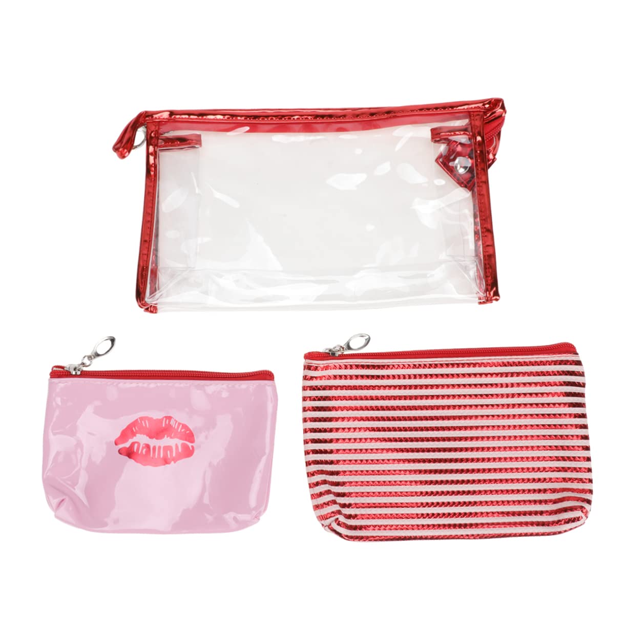VALICLUD 3-Piece Clear Cosmetic Bags Set - Waterproof Travel Toiletry Organizer with Zipper for Makeup, Skincare & Essentials | Perfect for Airplane Carry-on, Gym, Beach & Vacation Trips