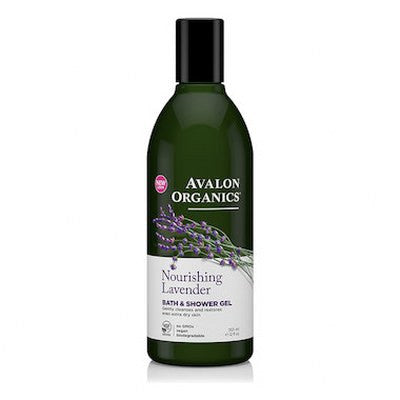 Avalon Organics Lavender Bath & Shower Gel - 12 fl oz (350ml) | Sulfate-Free, Vegan Body Wash for Relaxation & Stress Relief - Perfect for Spa Nights & Self-Care Routines