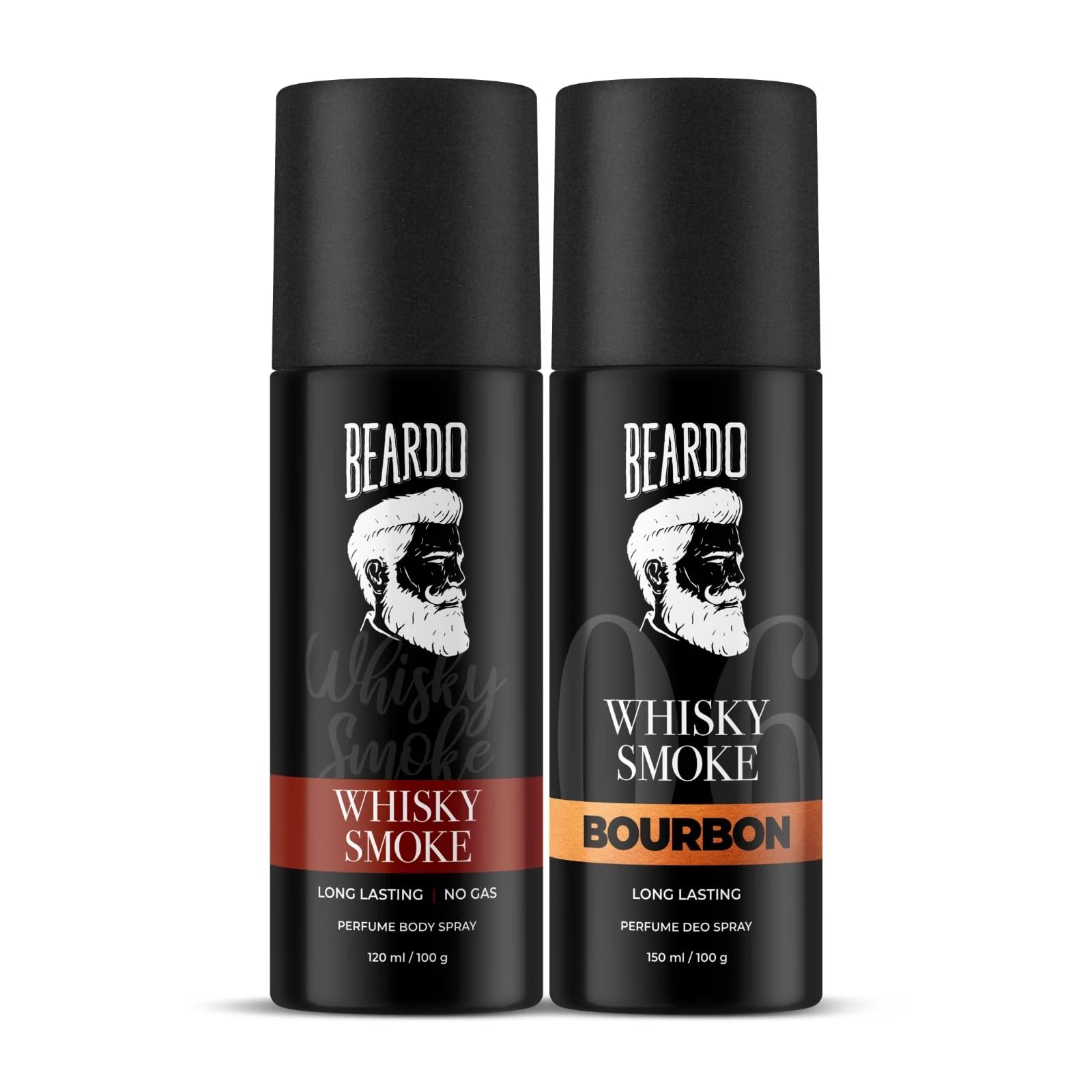 Beardo Whisky Smoke & Bourbon Perfume Body Spray for Men - 2 Pack Long Lasting Spicy Woody Oudh Cologne | Romantic Date Night Deodorant | Fresh Masculine Scent | Perfect Valentine's Day Gift for Husband & Boyfriend | Great for Night Out, Special Occasions & Gifting
