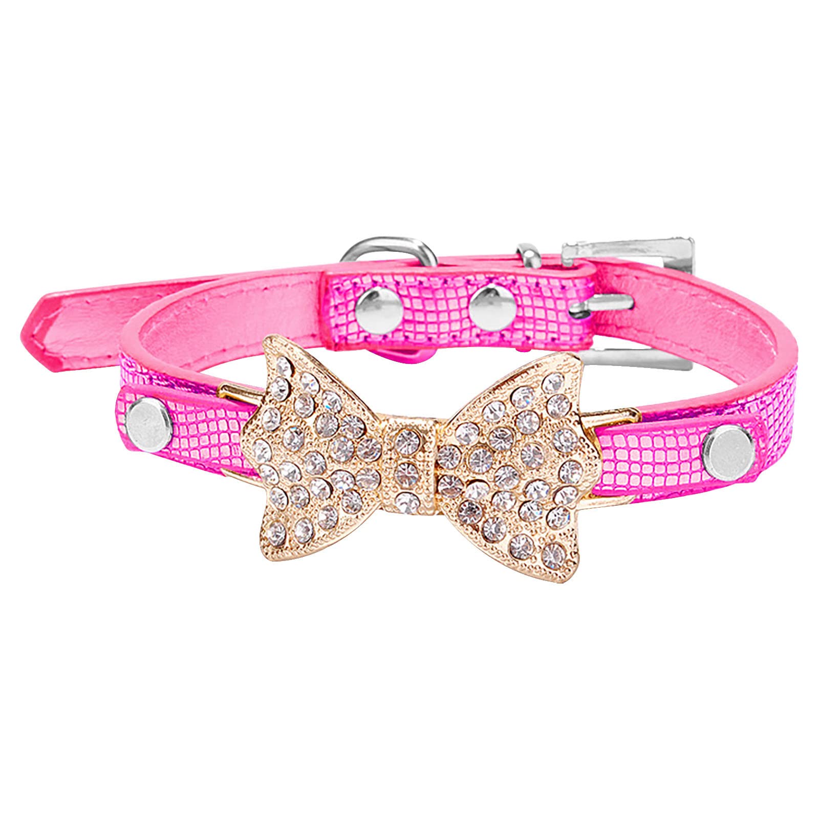 **Adjustable Diamond Flash Inflatable Dog Collar - Soft Pet Neck Cone for Dogs & Cats (Hot Pink, XS) - Perfect for Post-Surgery Recovery & Pet Safety**