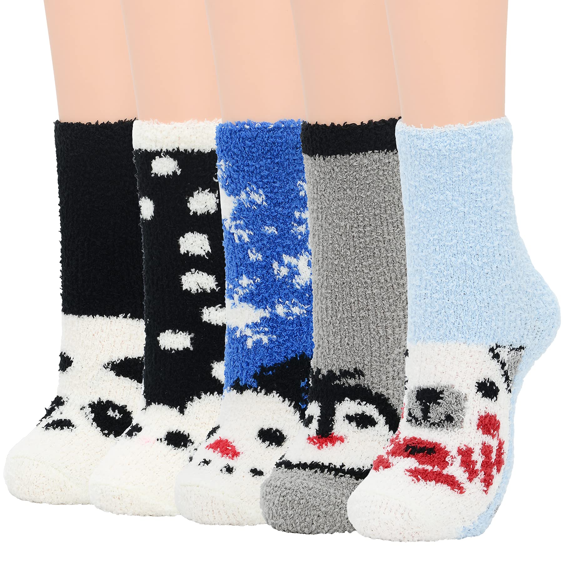 Zando Women's Fuzzy Socks - Warm Winter Fleece Slipper Socks | Cozy Fluffy Crew Socks for Athletes & Lounge | Perfect for Cold Weather, Home Relaxation & Gym Recovery
