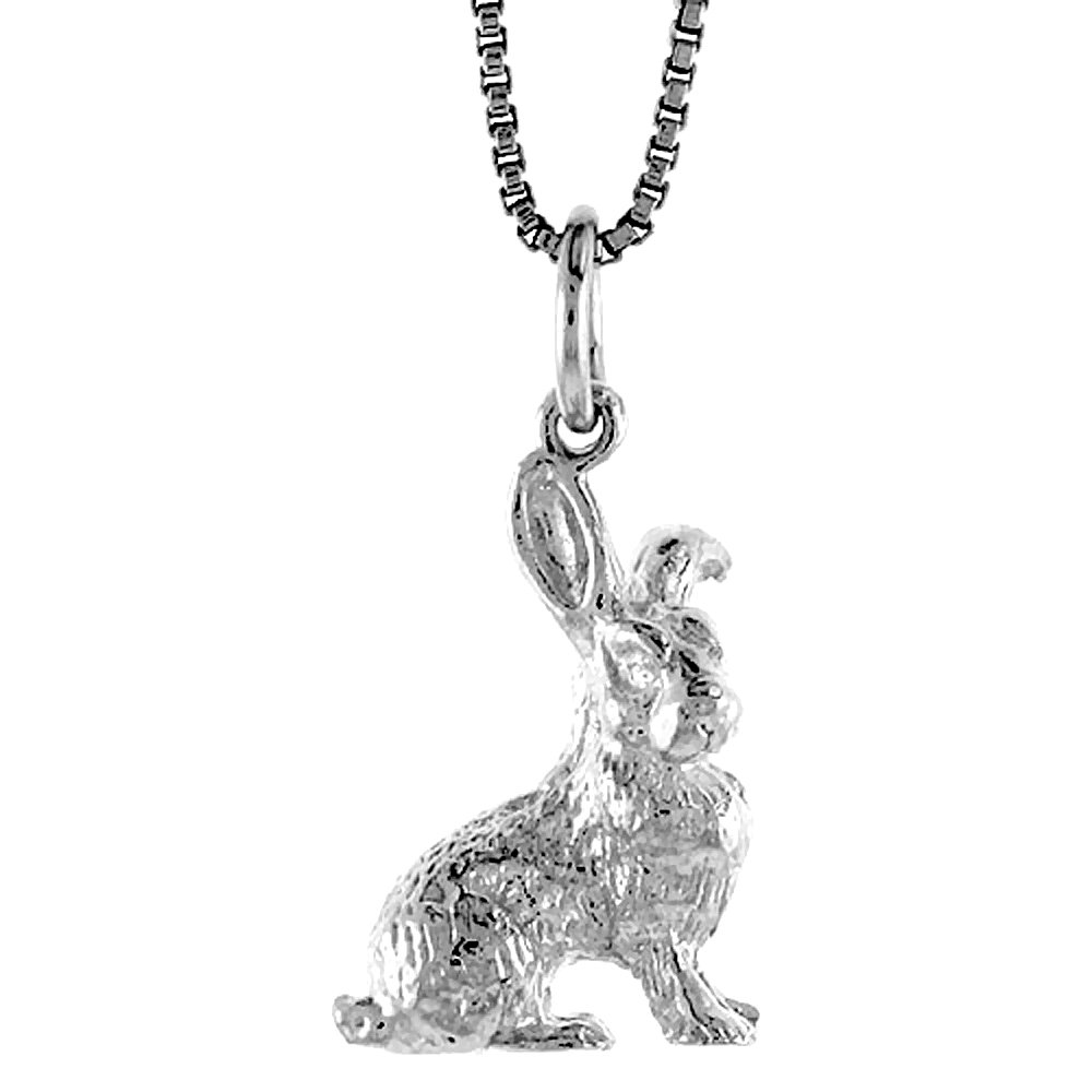 2023 Sterling Silver Year of the Rabbit Pendant - Chinese Zodiac Necklace Charm (3/4 Inch) - Perfect for Birthday Gifts & Lunar New Year Celebrations