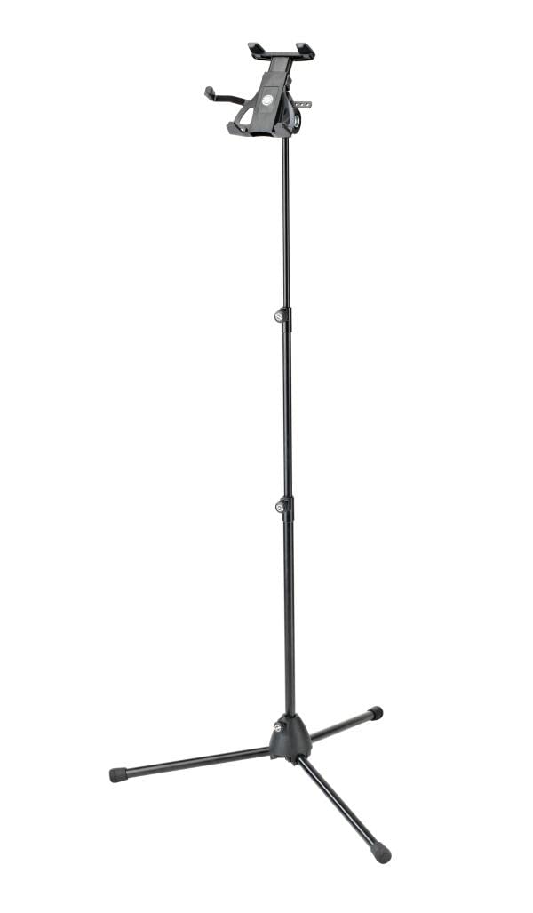 K&M Stands 19776 Universal Tablet Holder with Adjustable Tripod Stand - Perfect for Online Classes, Video Calls & Hands-Free Viewing