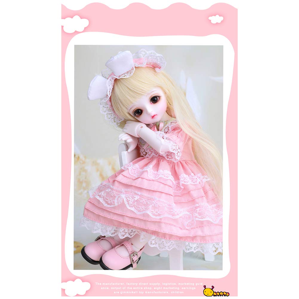 10.2 Inch Heat Resistant Long Blonde Straight BJD Doll Wig - 1/6 Scale SD Doll Hair for Fairy Maiden & Jointed Dolls | DIY Toy Accessory with Complete Outfit Set (Clothes, Shoes, Wig & Makeup) | Perfect Gift for Girls & Collectors | Great for Cosplay, Photography & Doll Customization