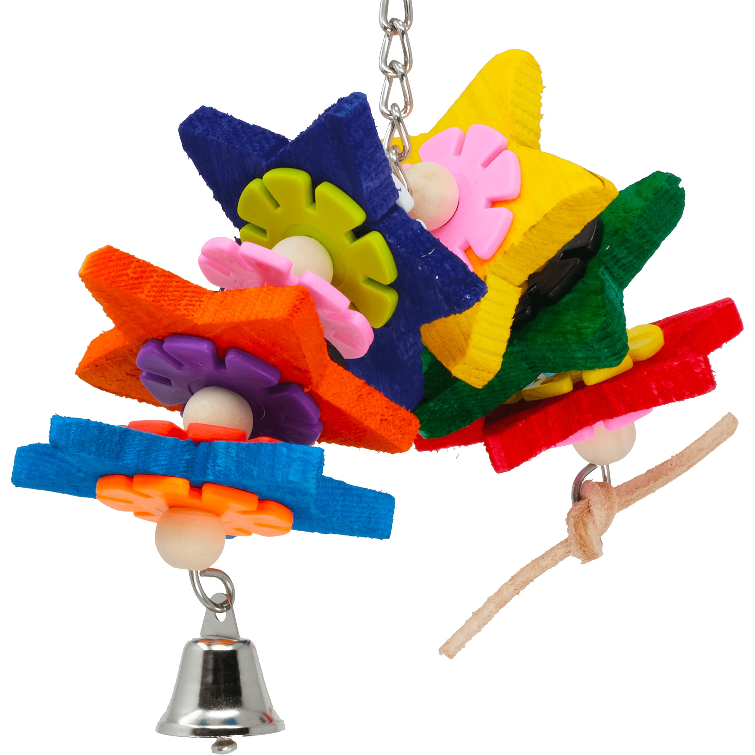 Bonka Bird Toys 1527 Star Rack - Medium Size Chewing & Foraging Toy for Parrots, Cockatiels, Conures - Perfect for Cage Play & Mental Stimulation