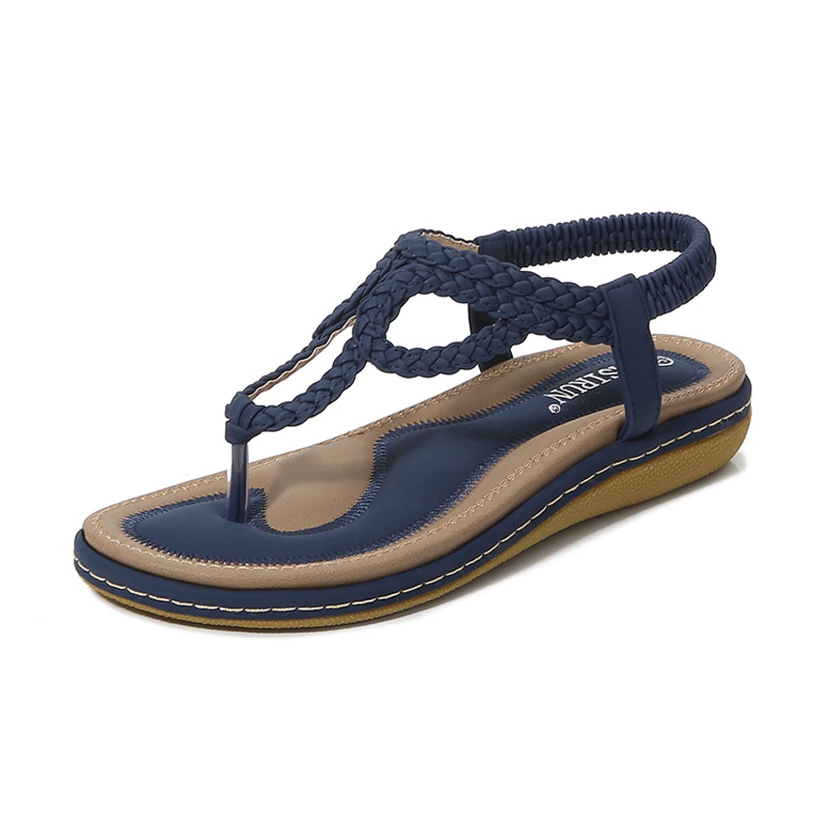 **Men's & Women's Arch Support Sandals - Plantar Fasciitis Relief, Woven Leather Square-Toe Heeled Sandals with Bow Strap - Perfect for Beach, Walking & Casual Wear**