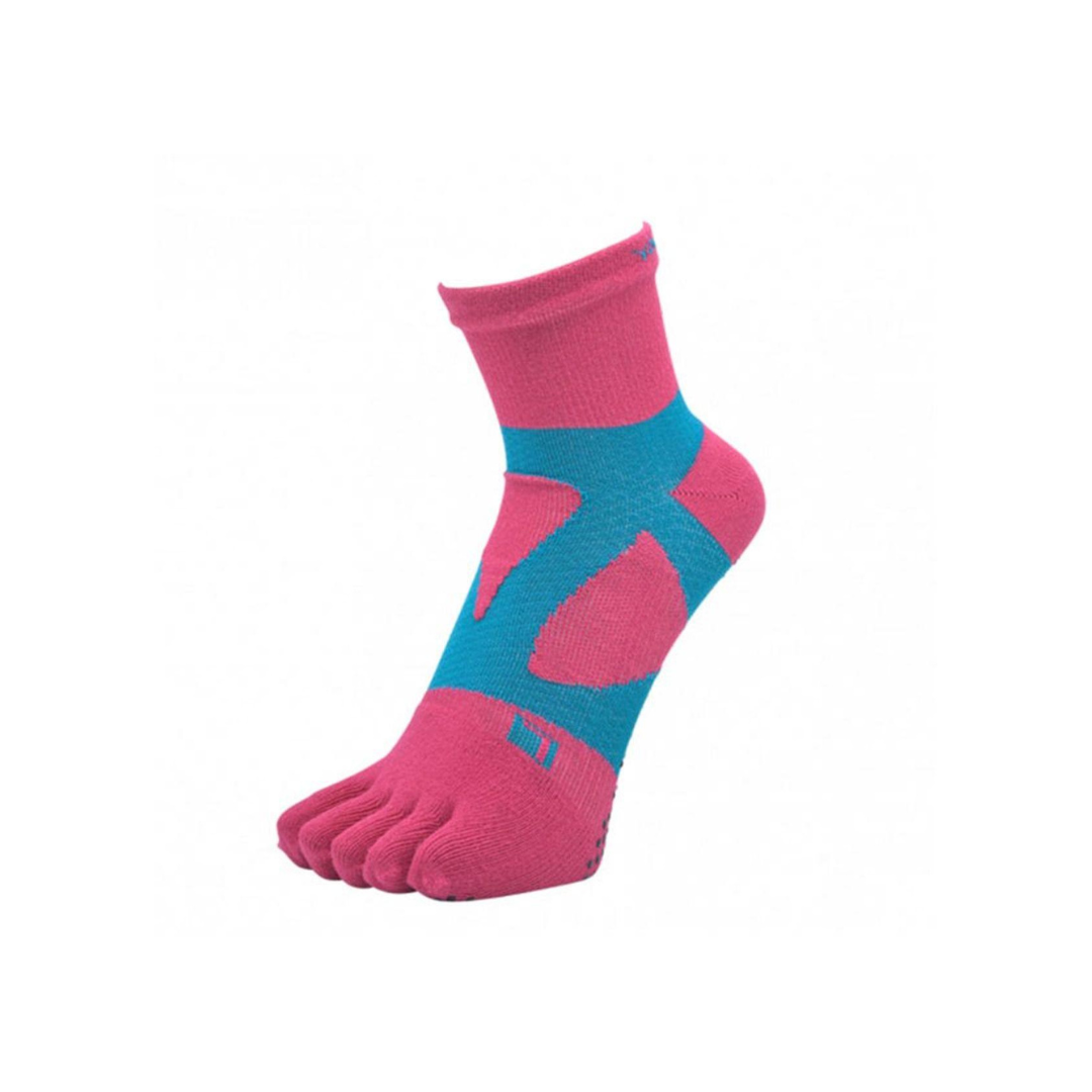 Yamatune 5 Toe Socks - Mid Length Non-Slip Grip Socks for Women & Men - Perfect for Yoga, Running, and Indoor Activities