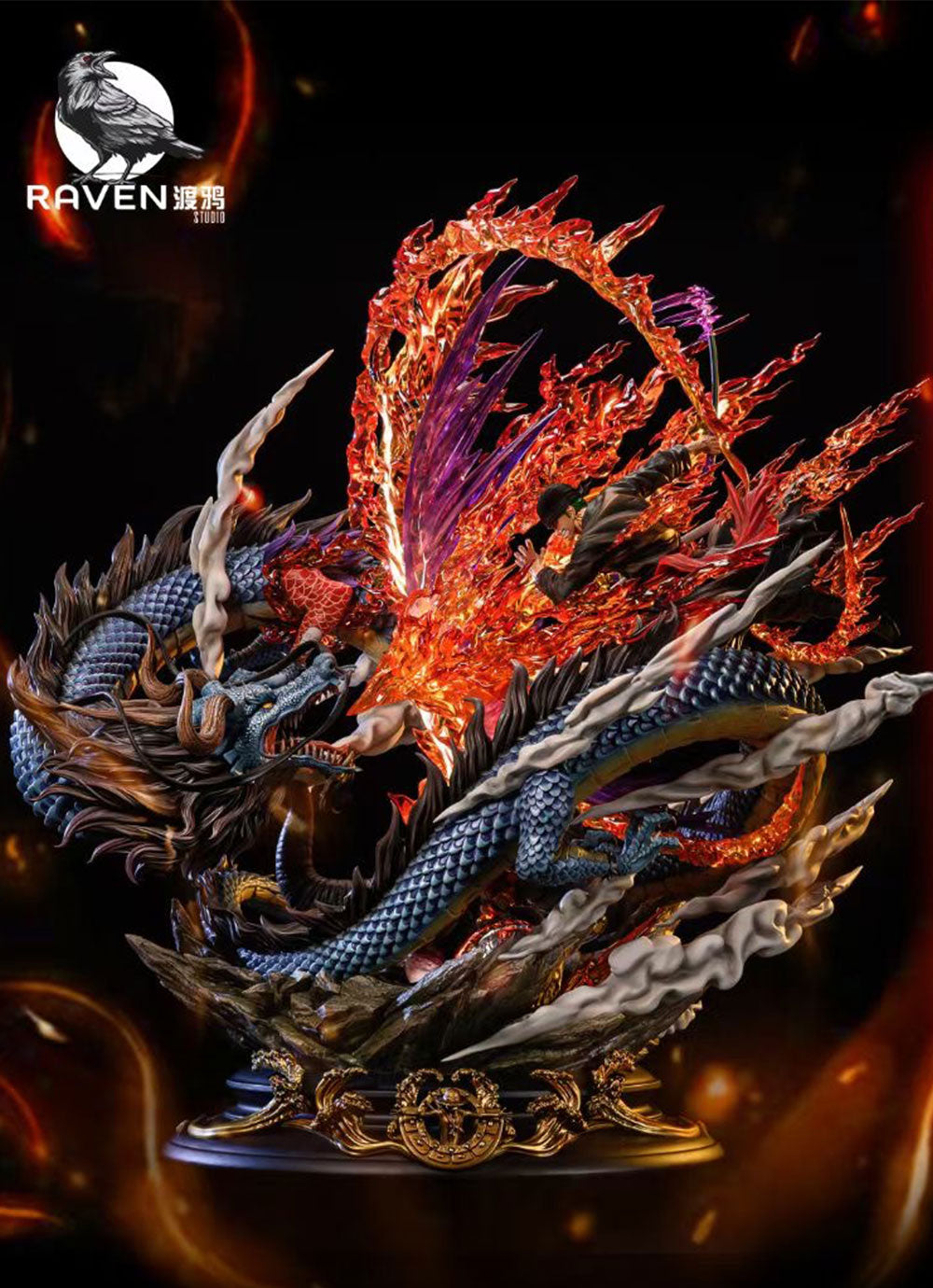 Raven Studio Zoro vs Kaido Anime Figure - One Piece Collectible Action Figure for Anime Fans, Home Decor, and Gift Giving