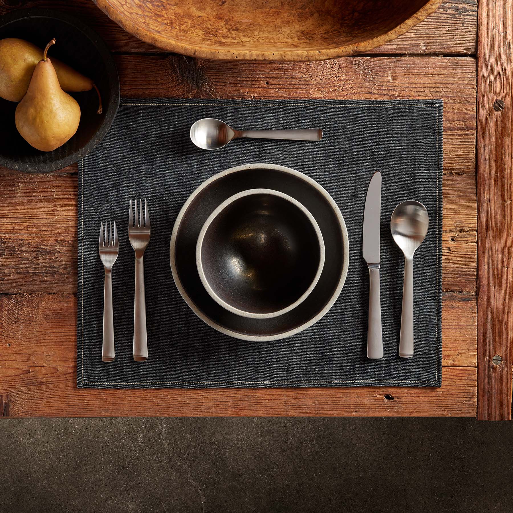 Lightweight Denim Placemat Set - Eco-Friendly Indigo Blue Table Mats for Dining & Kitchen Decor - Perfect for Farmhouse, Rustic, or Modern Home Style