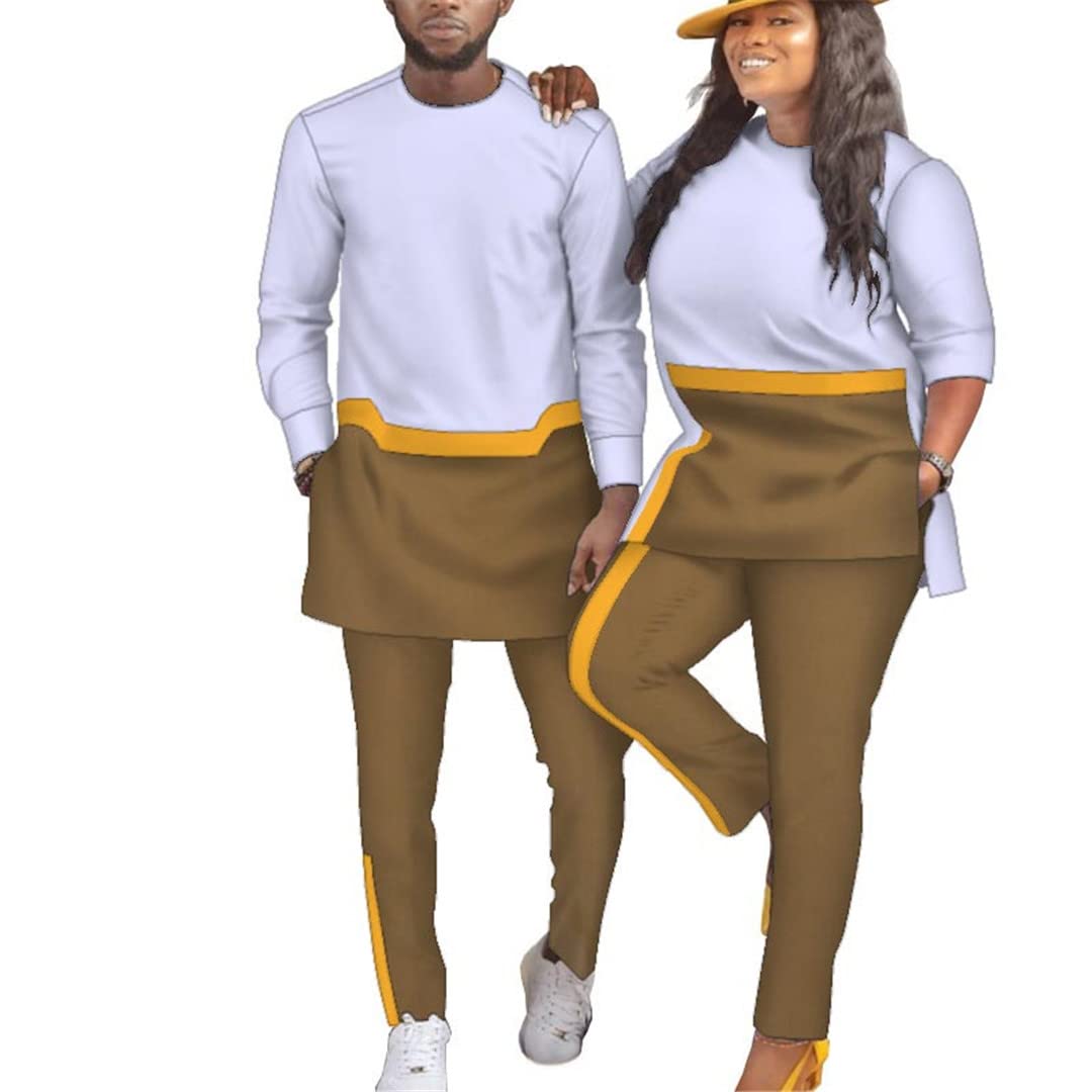 African Couple Matching Outfits - 2-Piece Dashiki Print Lovers Set - Plus Size Traditional Clothing (Up to 15 XXXL) - Perfect for Valentine's Day, Anniversary Gifts & Cultural Celebrations