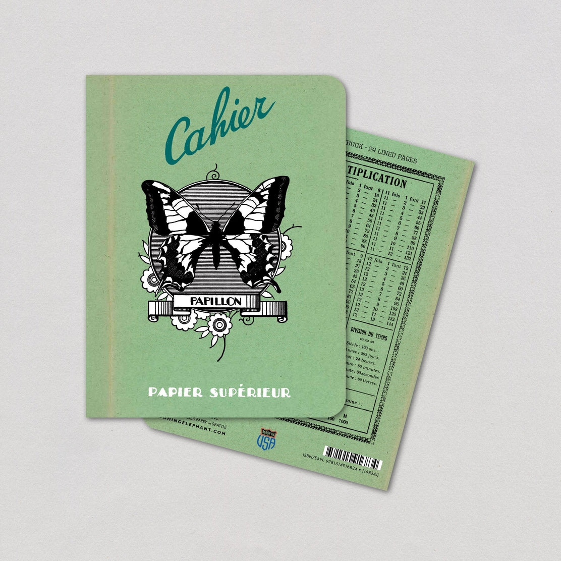 Butterfly French Notebook - Aesthetic Journal for Writing, Note Taking & Gift Giving - Perfect for School, Office & Travel