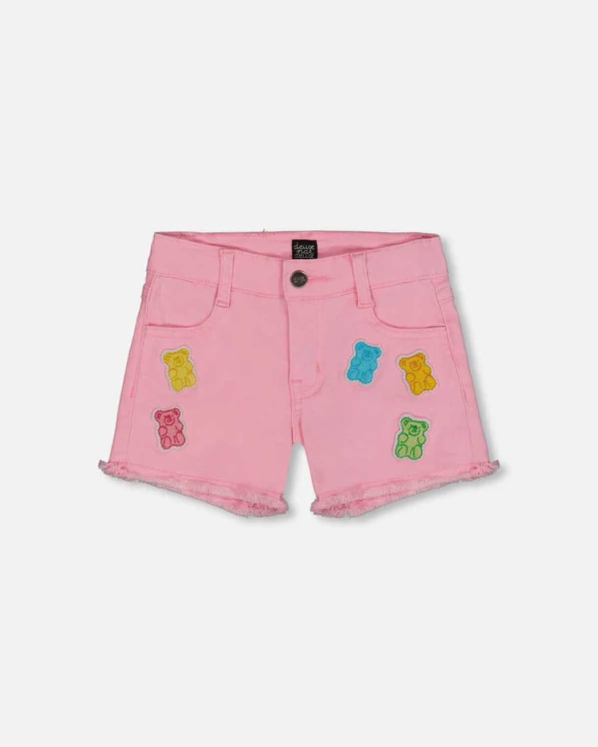 Deux Par Deux Pink Gummy Bear Shorts for Women - Soft & Stretchy Cotton Casual Shorts - Perfect for Summer, Lounge, and Beach Wear
