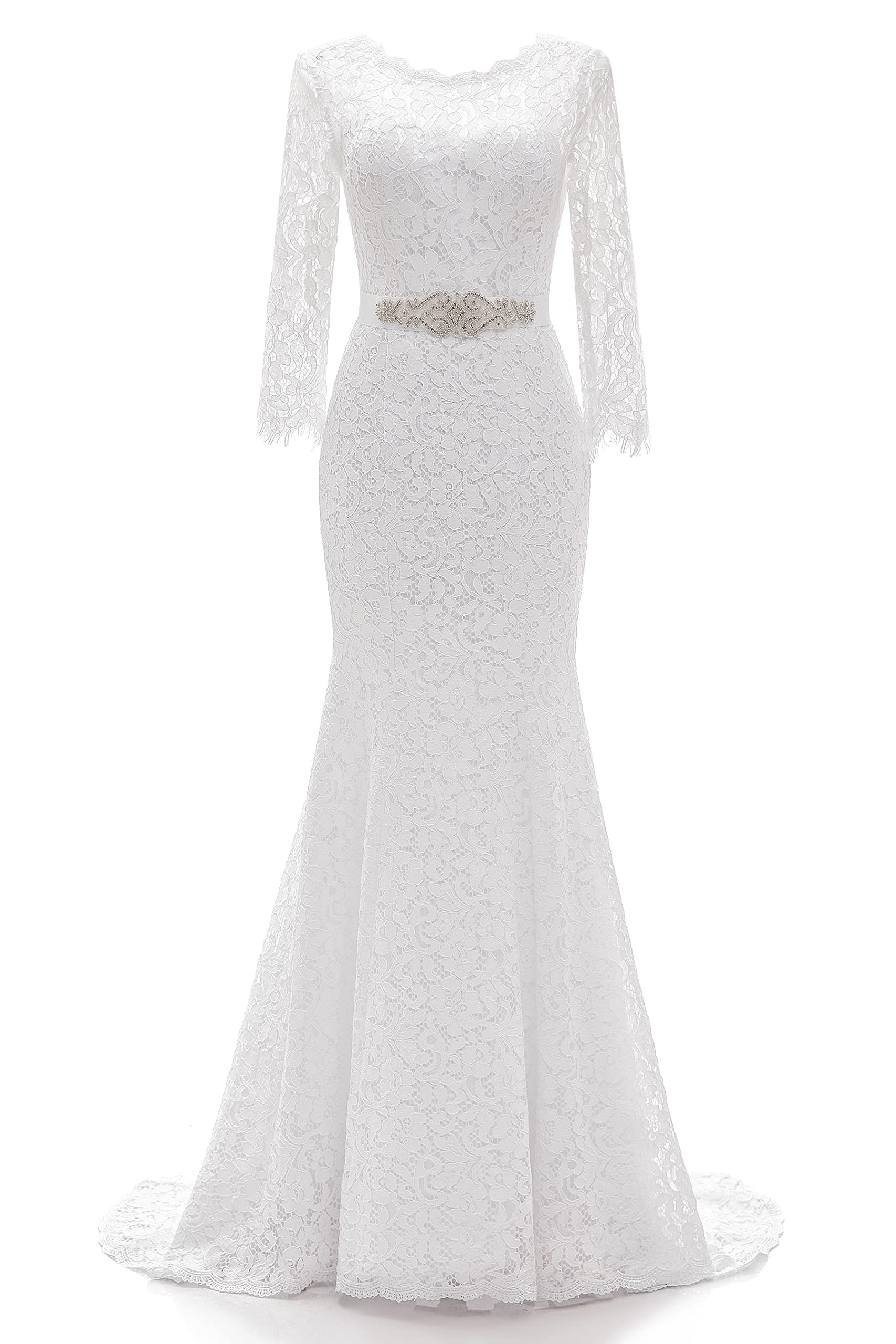 Elegant Lace Mermaid Wedding Dress for Women - Perfect for Bridal, Prom, and Formal Occasions