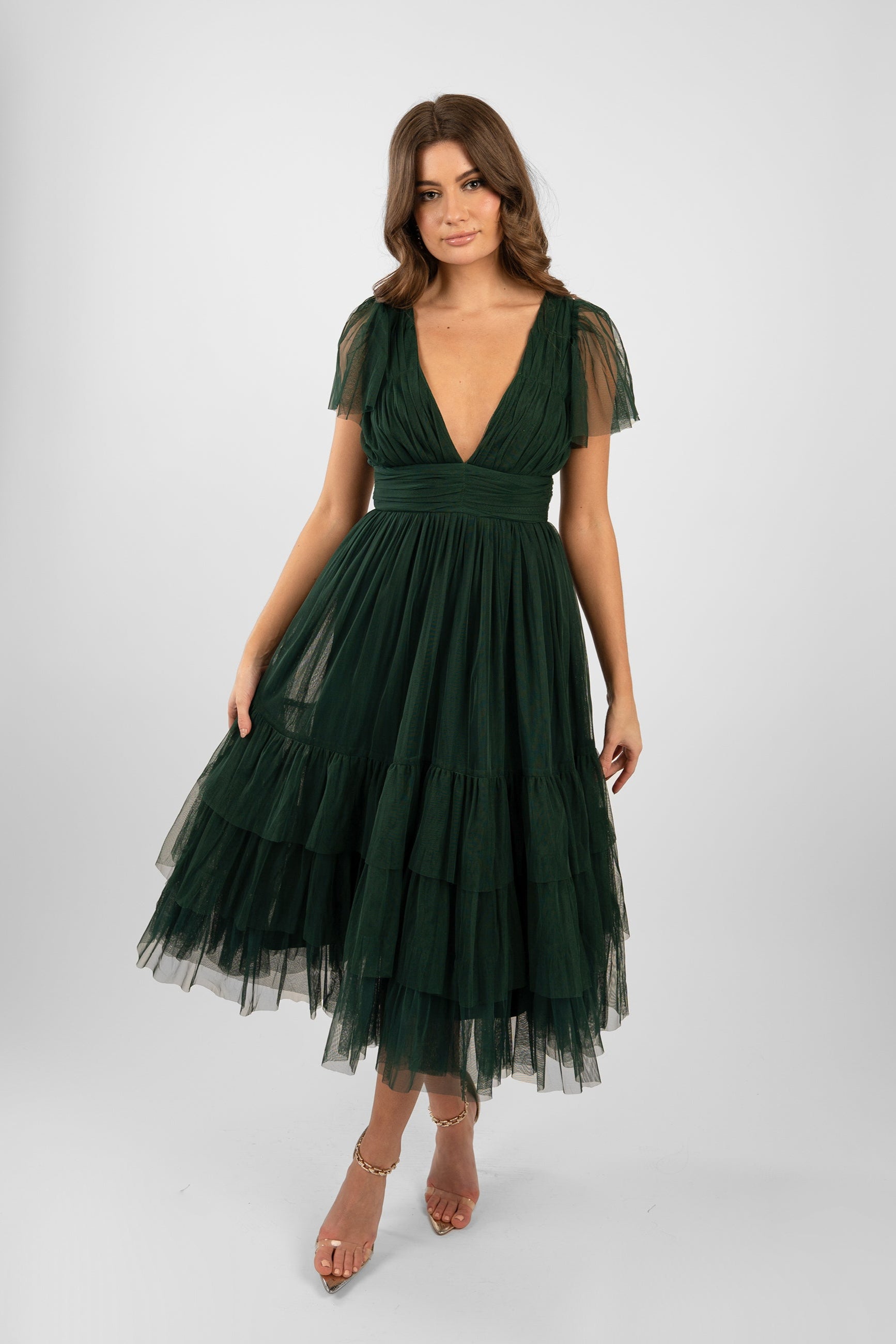 Emerald Green Bridesmaid Dress by Madison - Elegant Formal Gown for Weddings, Prom & Special Events