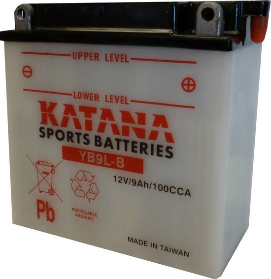 12V 9Ah YB9L-B Motorcycle Battery - High Performance Katana Motorbike Battery for Suzuki, Honda, Kawasaki - Perfect for Street Bikes, Cruisers & ATVs