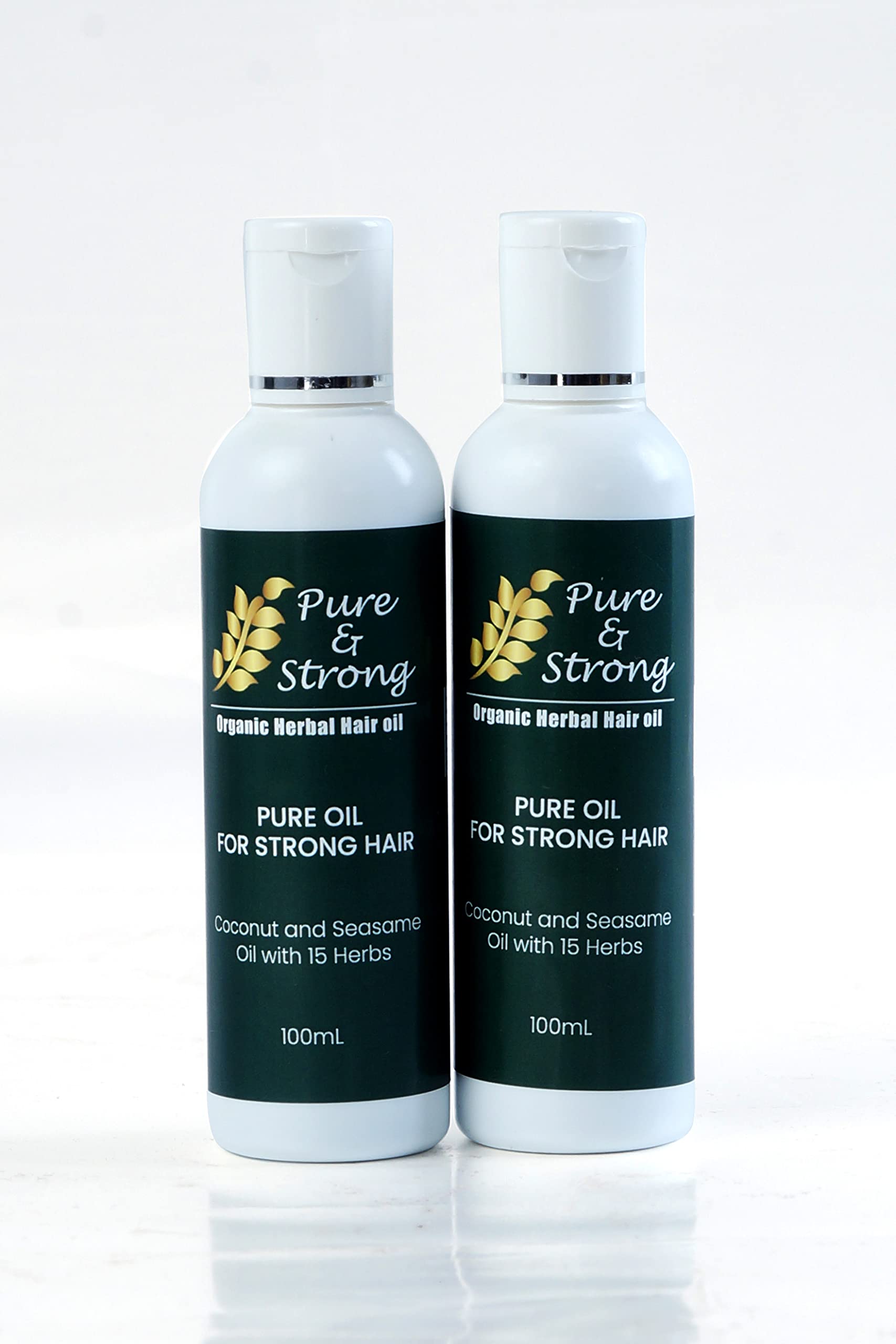 Pure & Strong Organic Herbal Hair Oil for Growth & Shine - Natural Ayurvedic Treatment for Dry, Damaged Hair - Perfect for Daily Hair Care & Scalp Massage