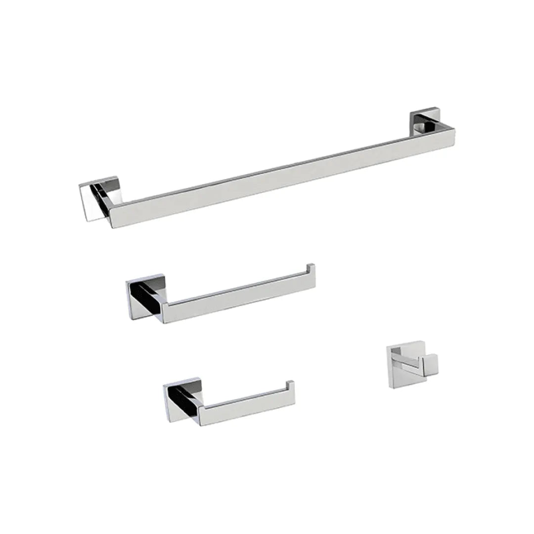Premium Bathroom Hardware Set - Modern Matte Black Towel Bar, Toilet Paper Holder & Robe Hook - BAK12302 - Perfect for Bathroom, Spa & Hotel Decor