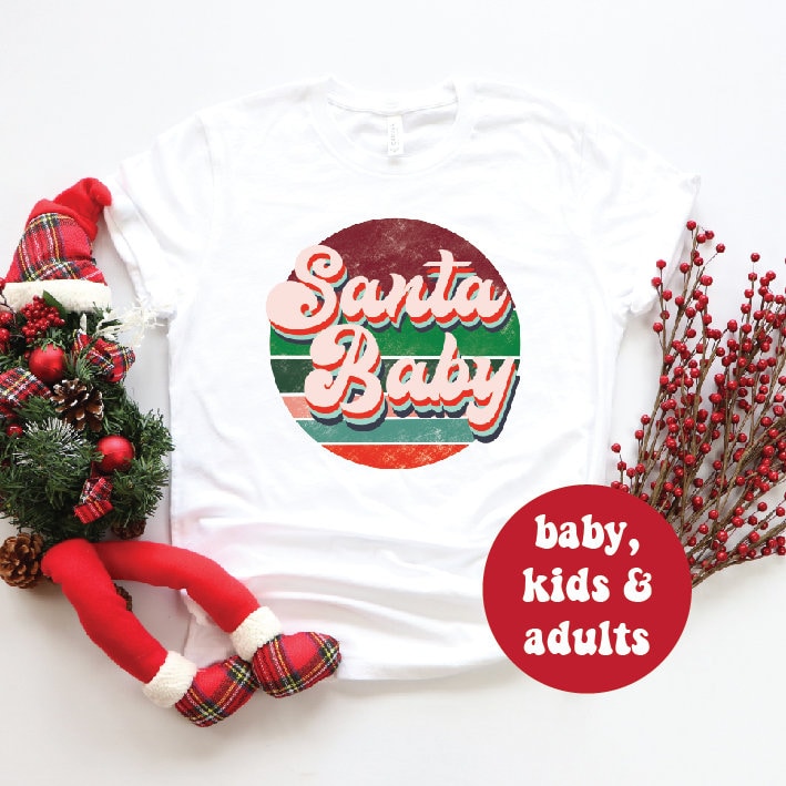 Santa Baby Design Christmas Sweater - Festive Holiday Pullover for Women & Men - Cozy Knit Xmas Jumper - Perfect for Ugly Sweater Parties, Family Gatherings & Christmas Photos