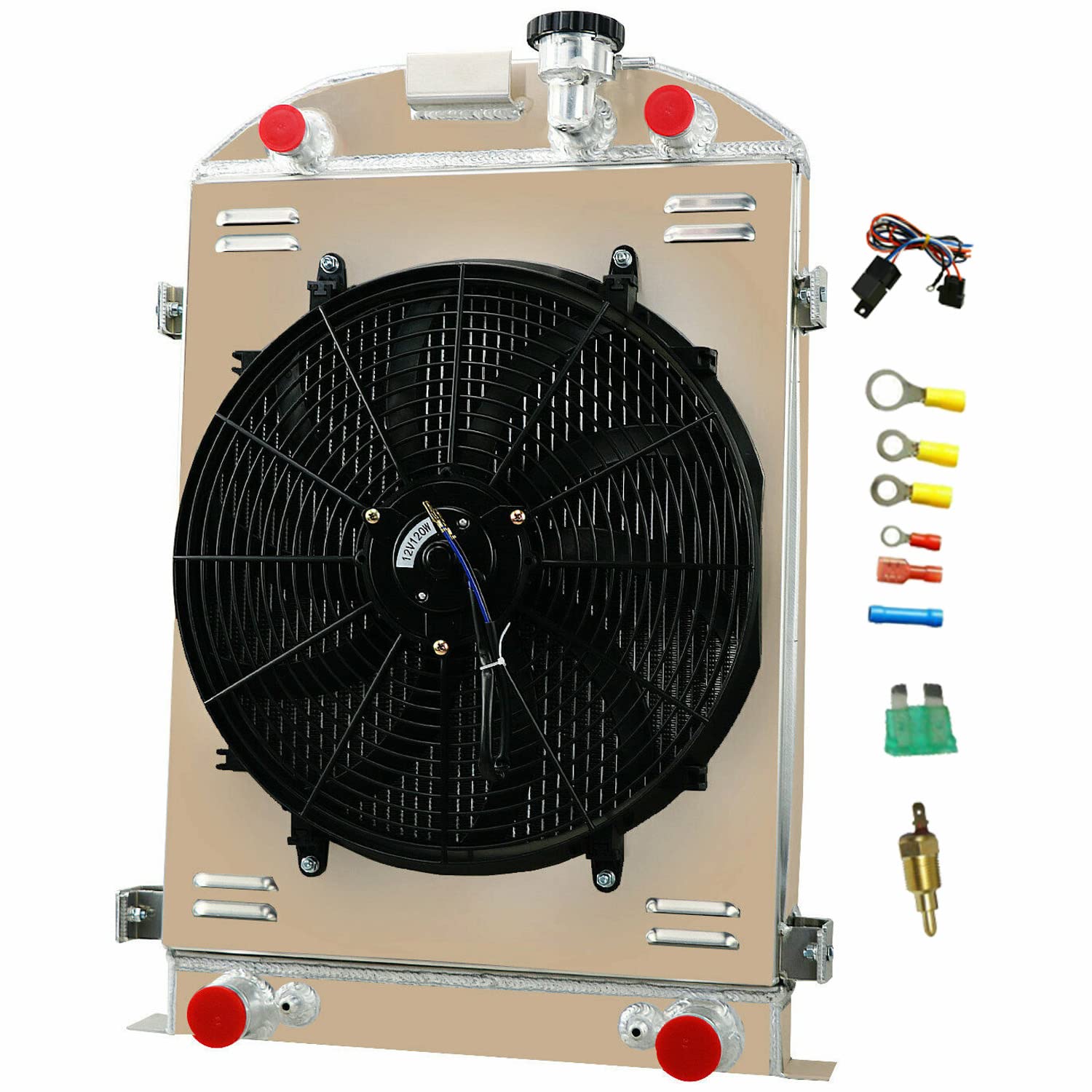 RadRace Full Aluminum Radiator for 1930-1931 Ford Model A Flathead 4-Cylinder 3.3L Engine - 28