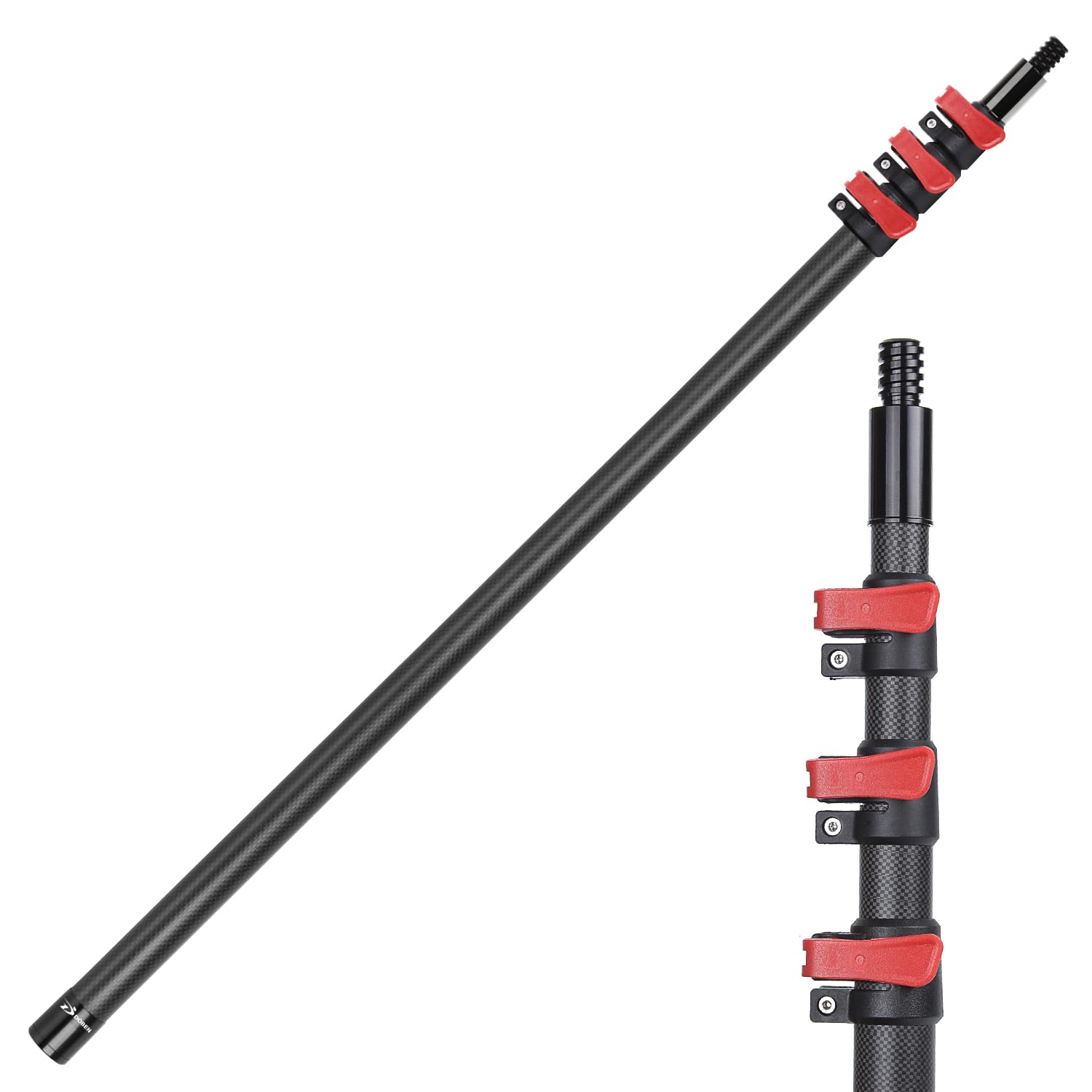 DOBEN 12 FT Carbon Fiber Extension Pole - Lightweight Telescoping Paint Roller Pole with Universal Threaded Head (3.6-12 ft) for Painting, Cleaning & High Reach Tasks - Sturdy Carbon Fiber Construction for Indoor/Outdoor Use